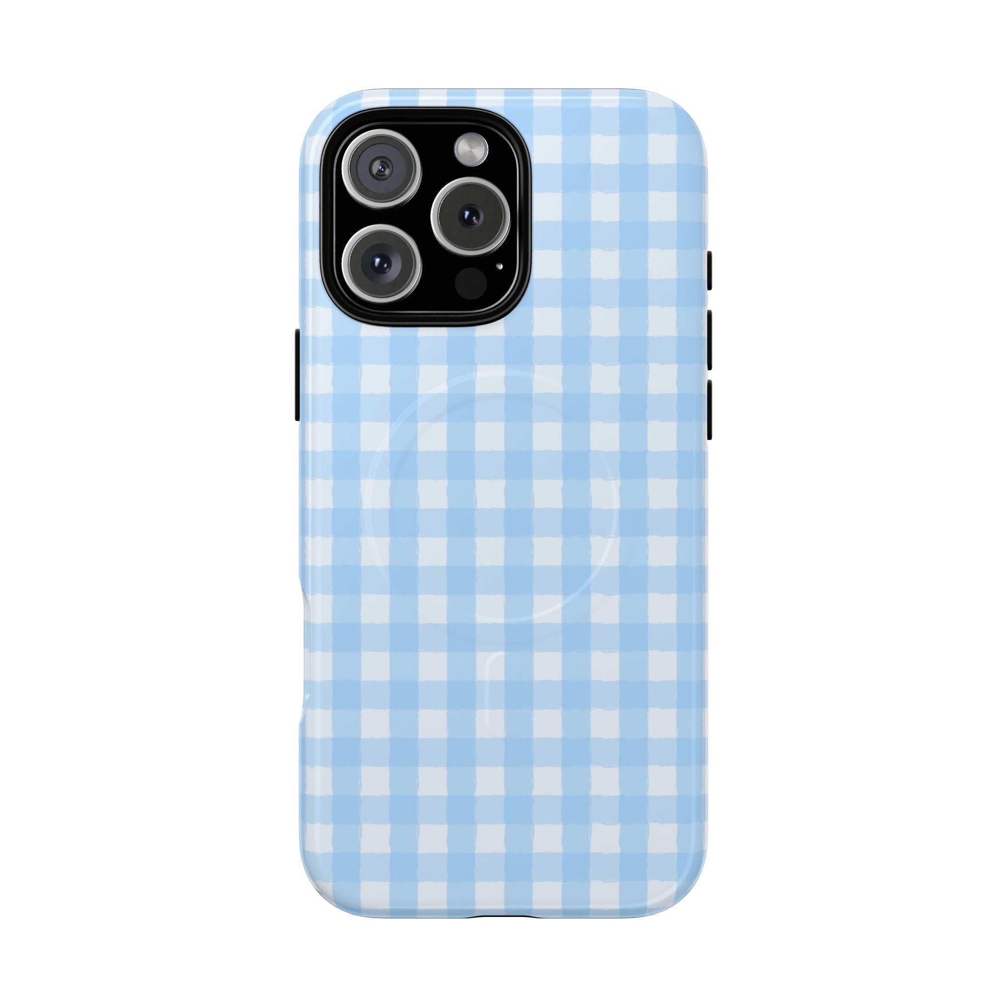 Blue Gingham iPhone Case – MagSafe Compatible