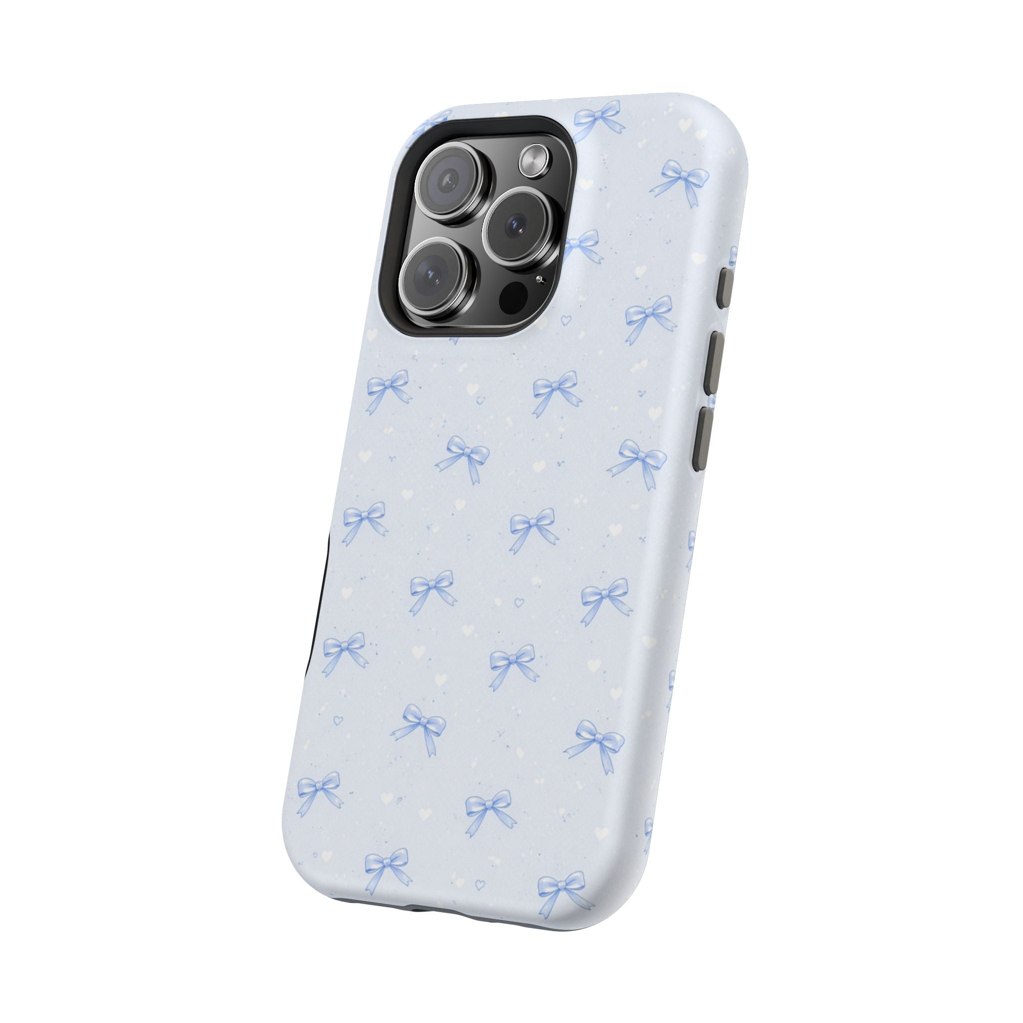 Blue Bow Pattern iPhone Case | Magnetic Impact-Resistant Case