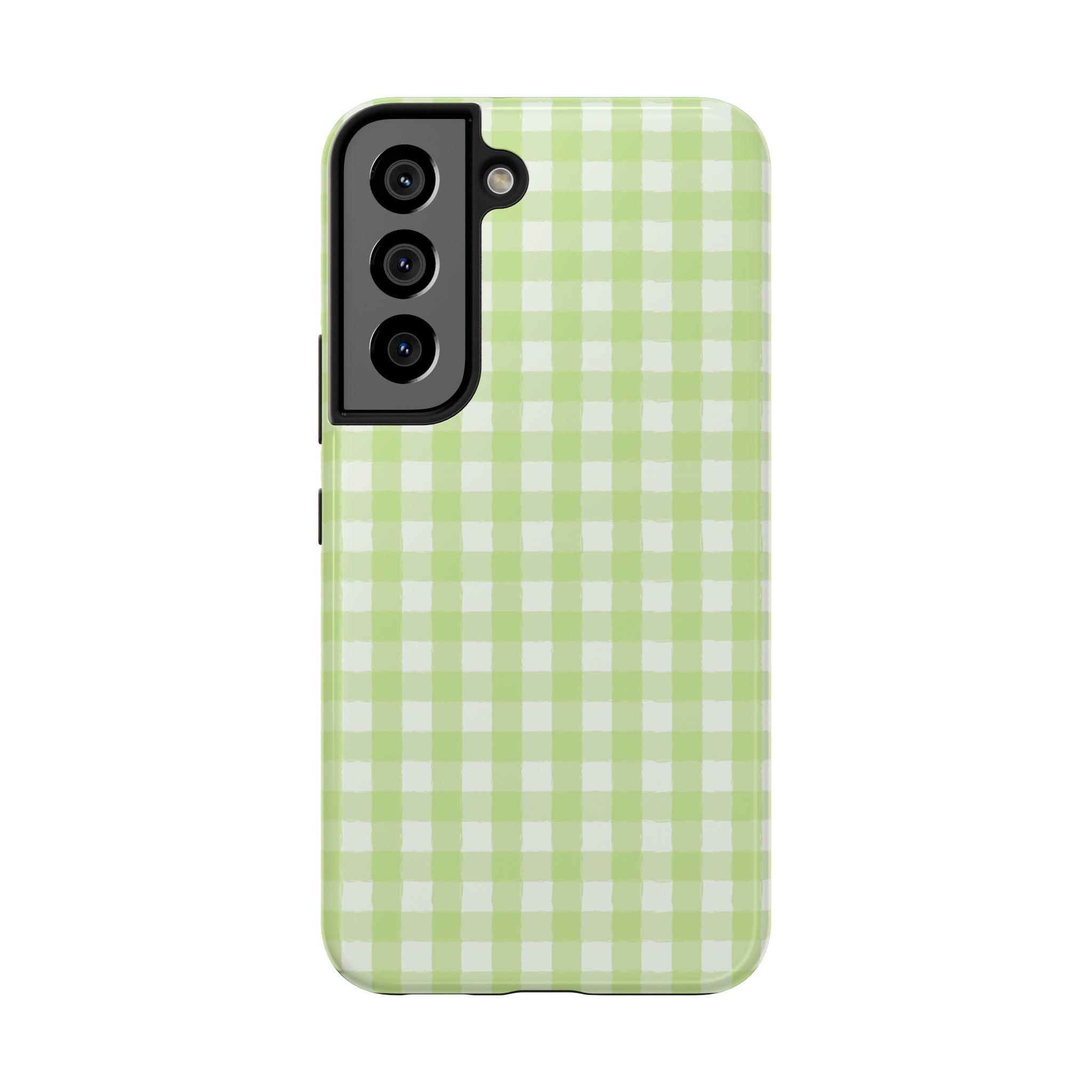 Green Gingham Tough Samsung Case – Pastel Plaid Protective Cover