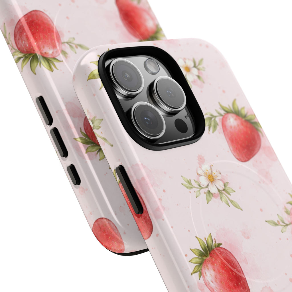 Strawberry Blossom iPhone Case – MagSafe Compatible