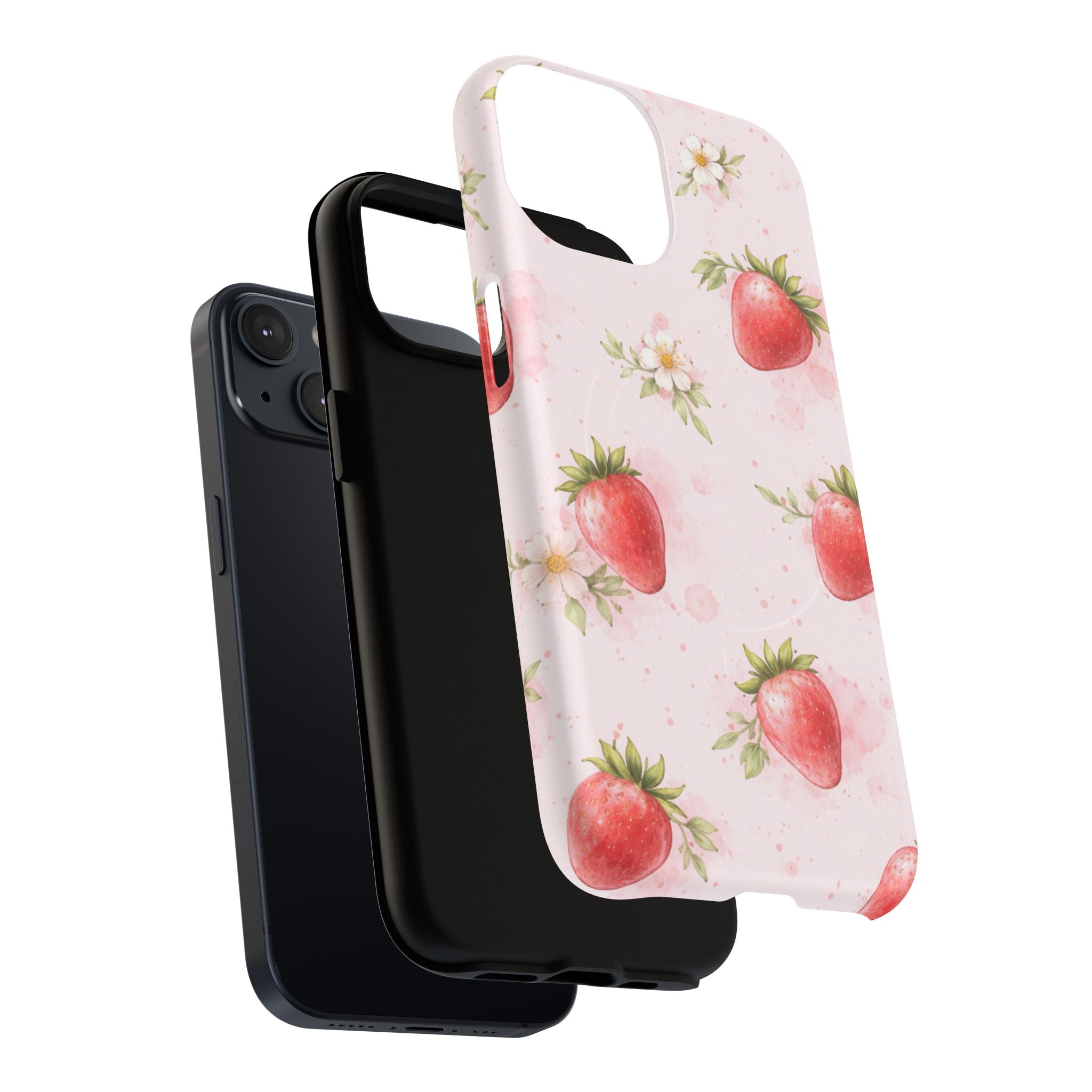 Strawberry Blossom iPhone Case – MagSafe Compatible
