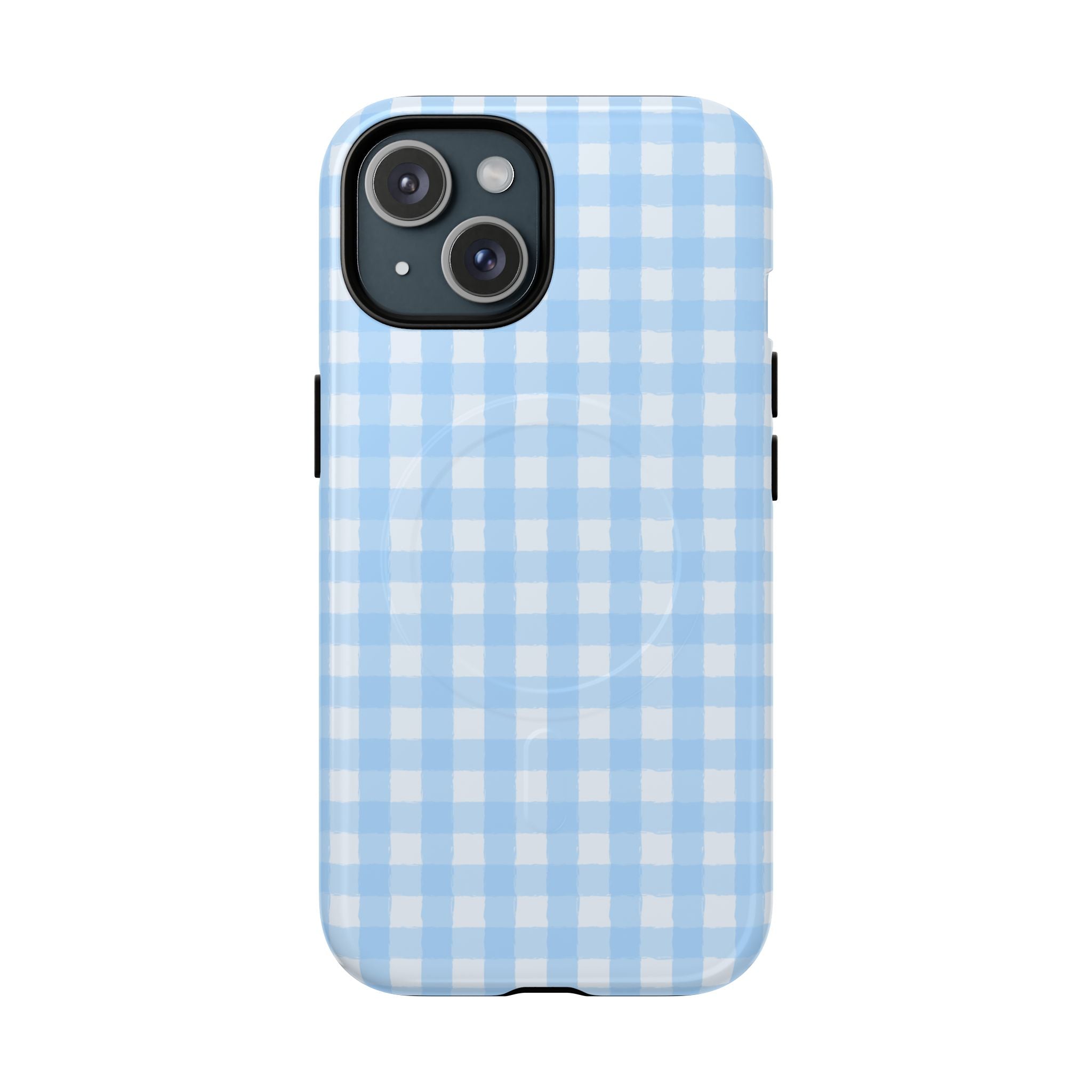 Blue Gingham iPhone Case – MagSafe Compatible
