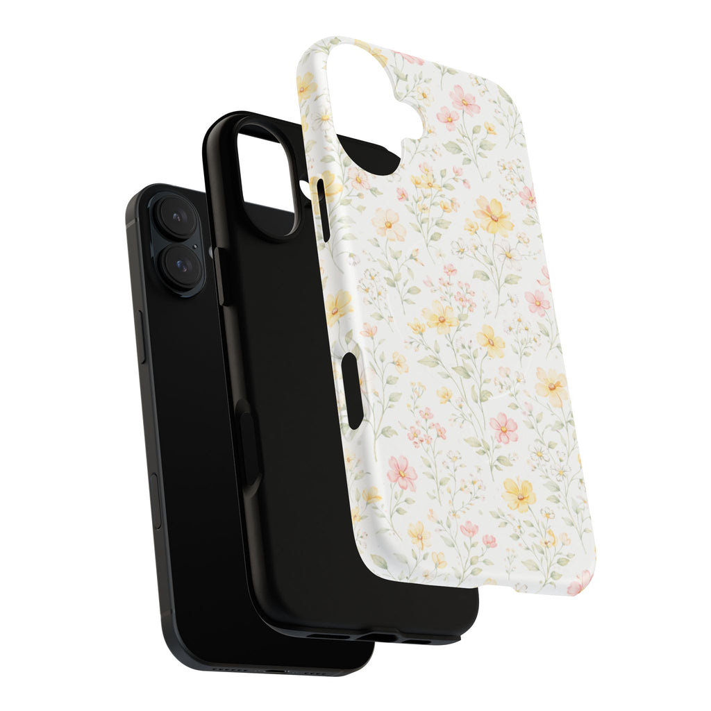 Floral Meadow Tough Magnetic Phone Case | Pastel Wildflower iPhone Cover