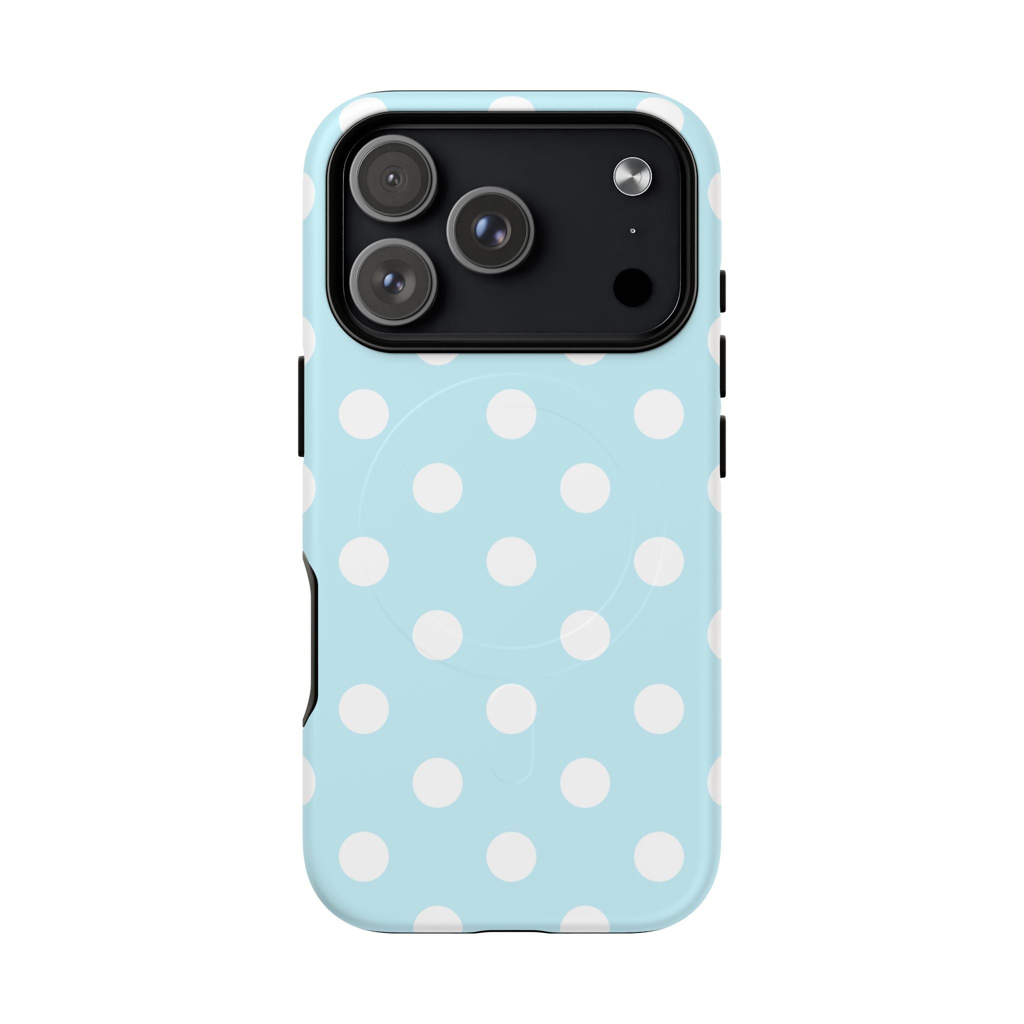 Blue Polka Dot iPhone Case – MagSafe Compatible
