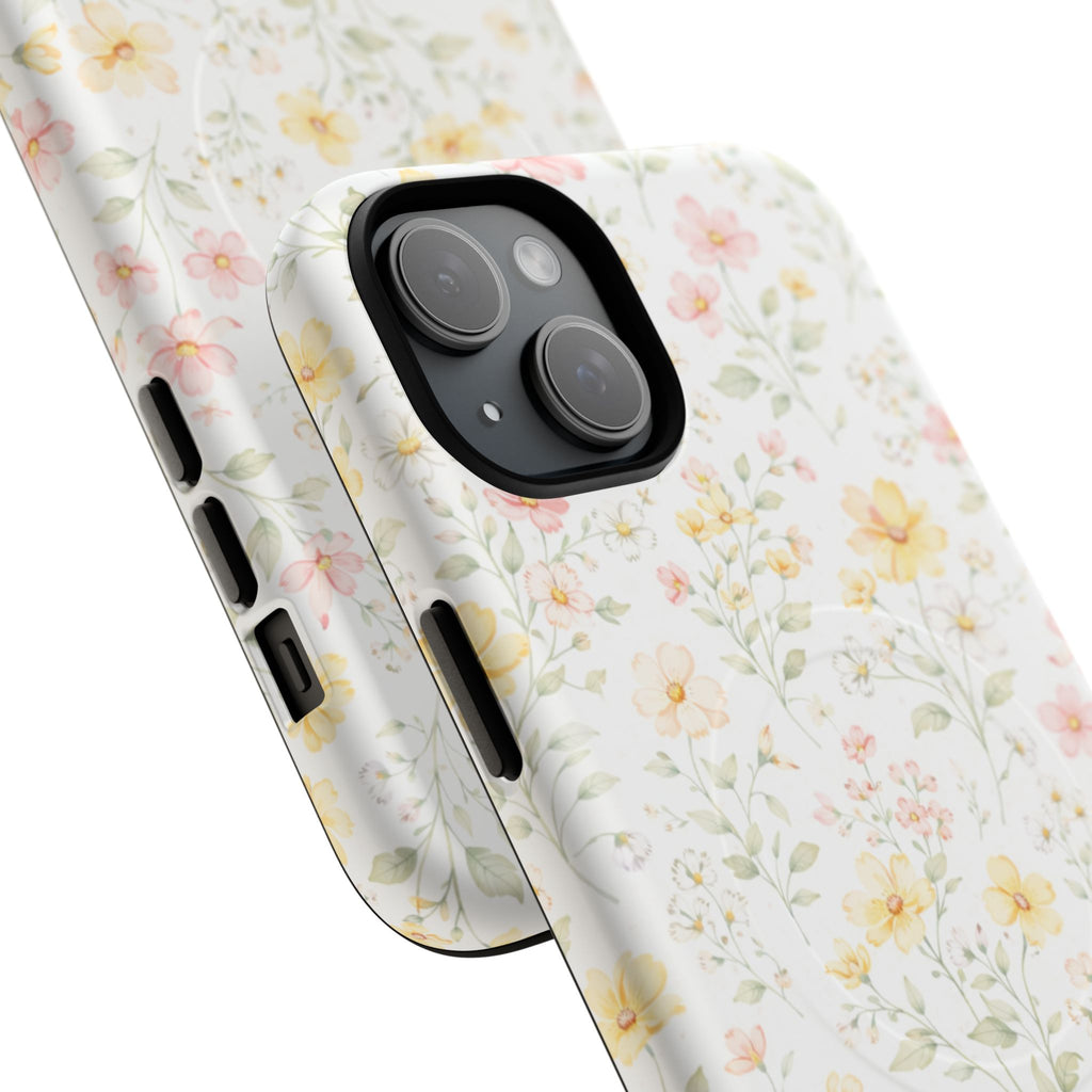 Floral Meadow Tough Magnetic Phone Case | Pastel Wildflower iPhone Cover