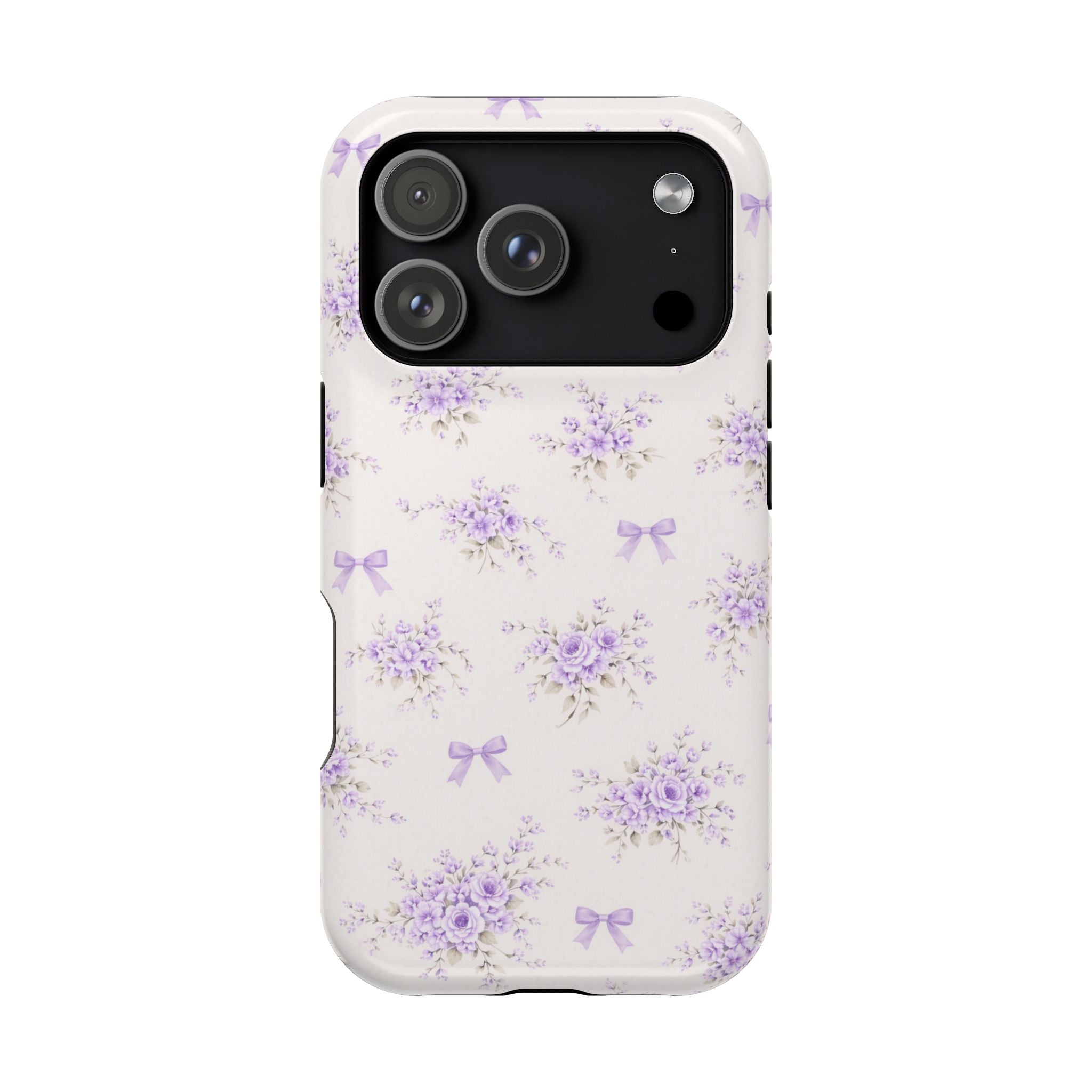 Lavender Bouquet Pattern iPhone Case | Magnetic Impact-Resistant Case