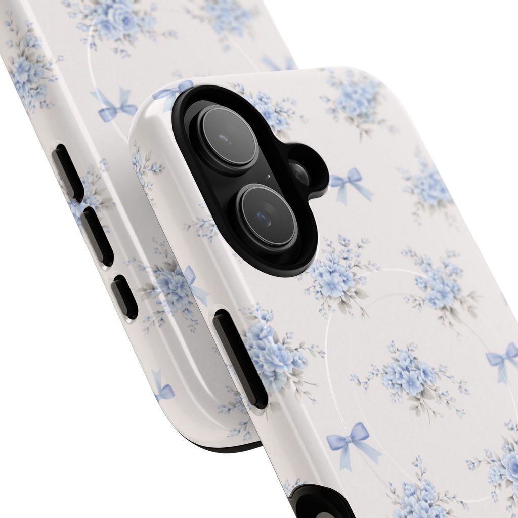 Blue Floral Bow iPhone Case – MagSafe Compatible