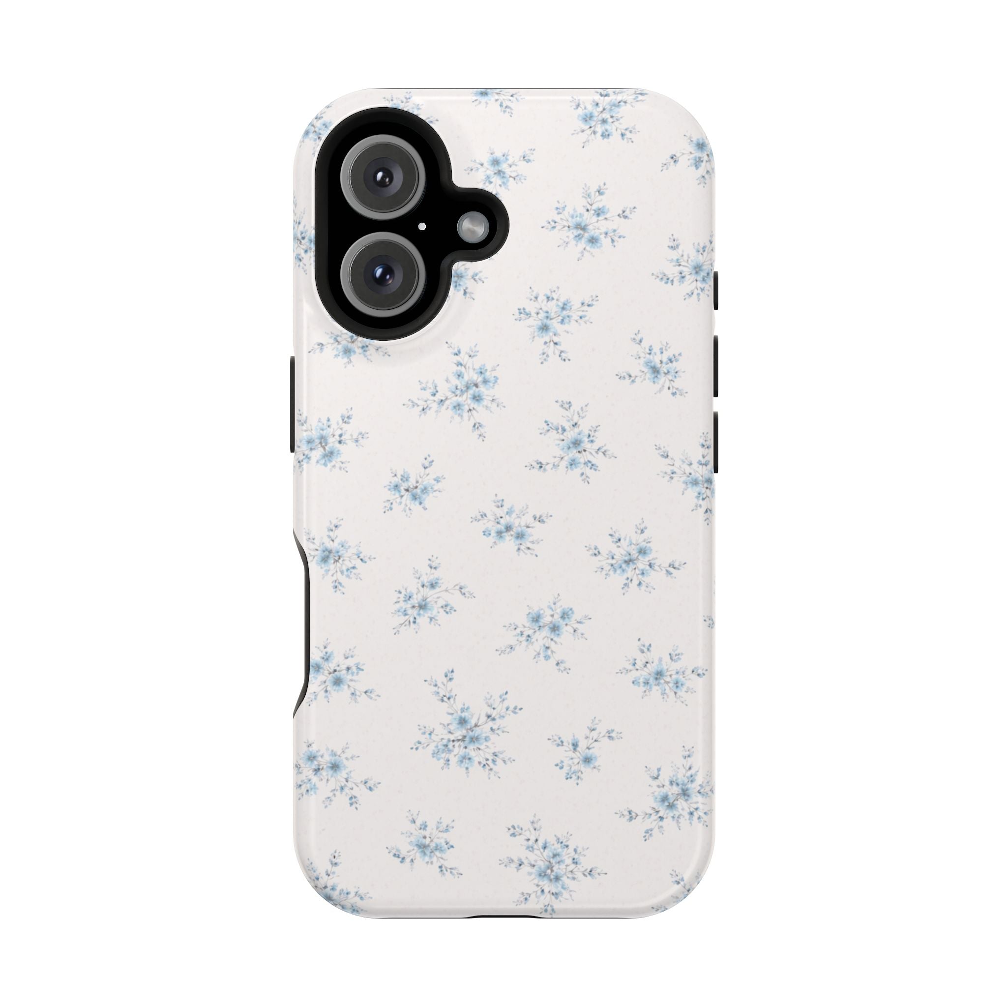 Blue Floral Pattern iPhone Case | Magnetic Impact-Resistant Case