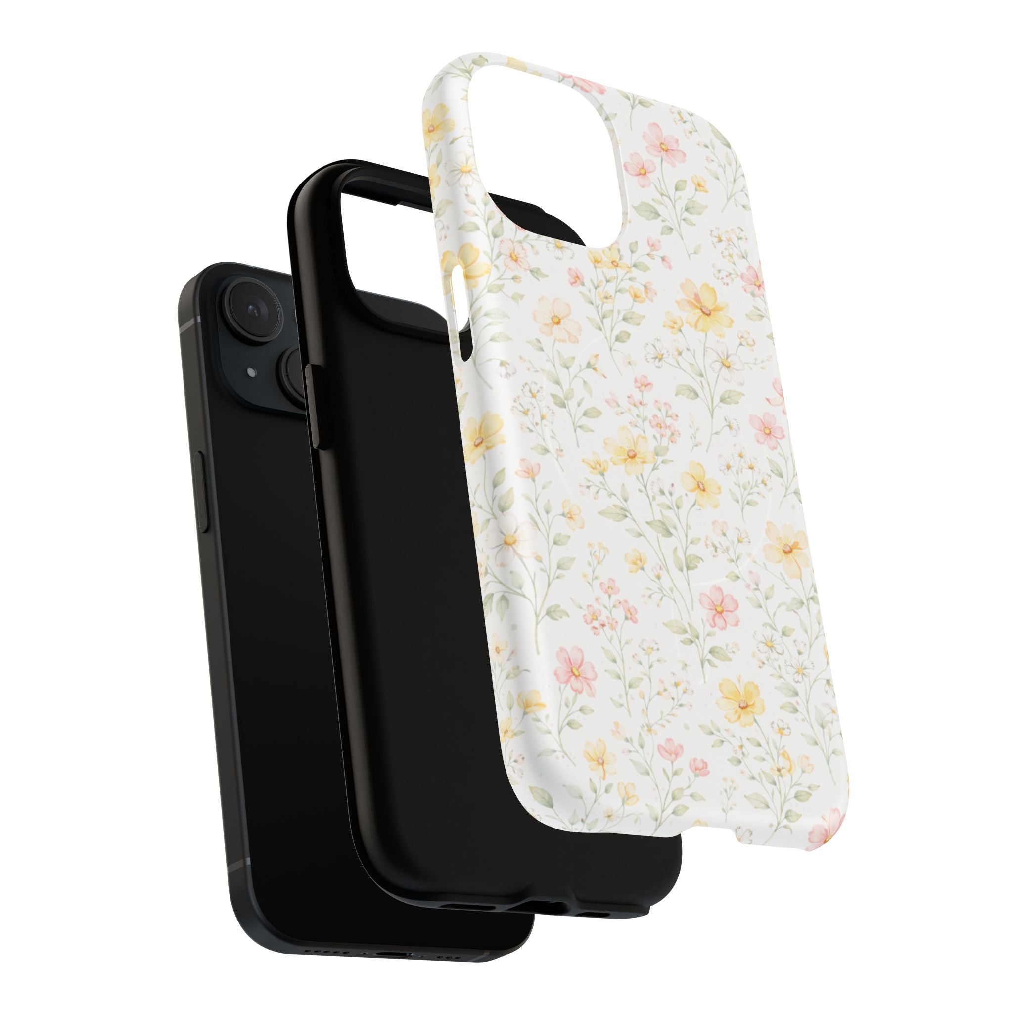 Floral Meadow Tough Magnetic Phone Case | Pastel Wildflower iPhone Cover