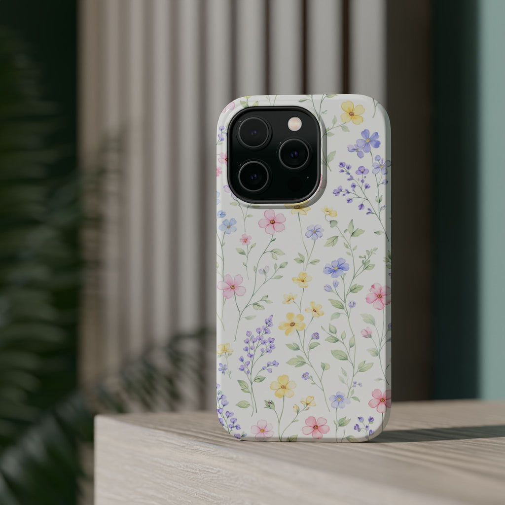 Pastel Wildflower Pattern iPhone Case | Magnetic Impact-Resistant Case
