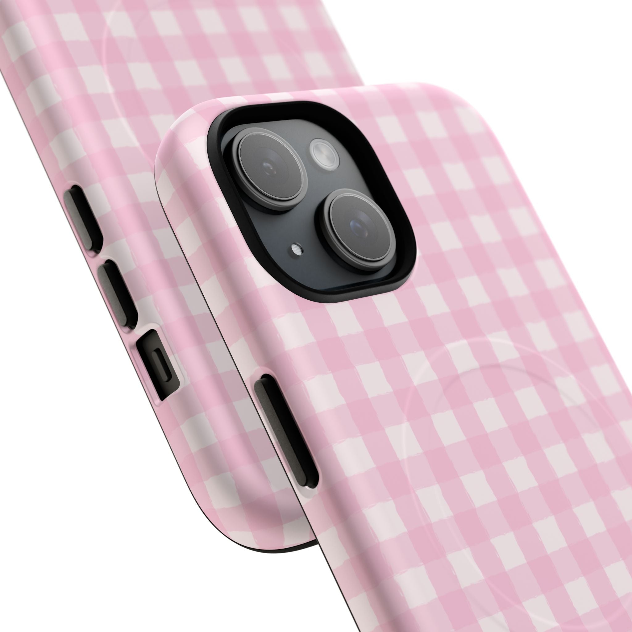 Pink Gingham iPhone Case – MagSafe Compatible