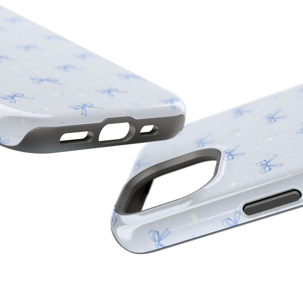 Blue Bow Pattern iPhone Case | Magnetic Impact-Resistant Case
