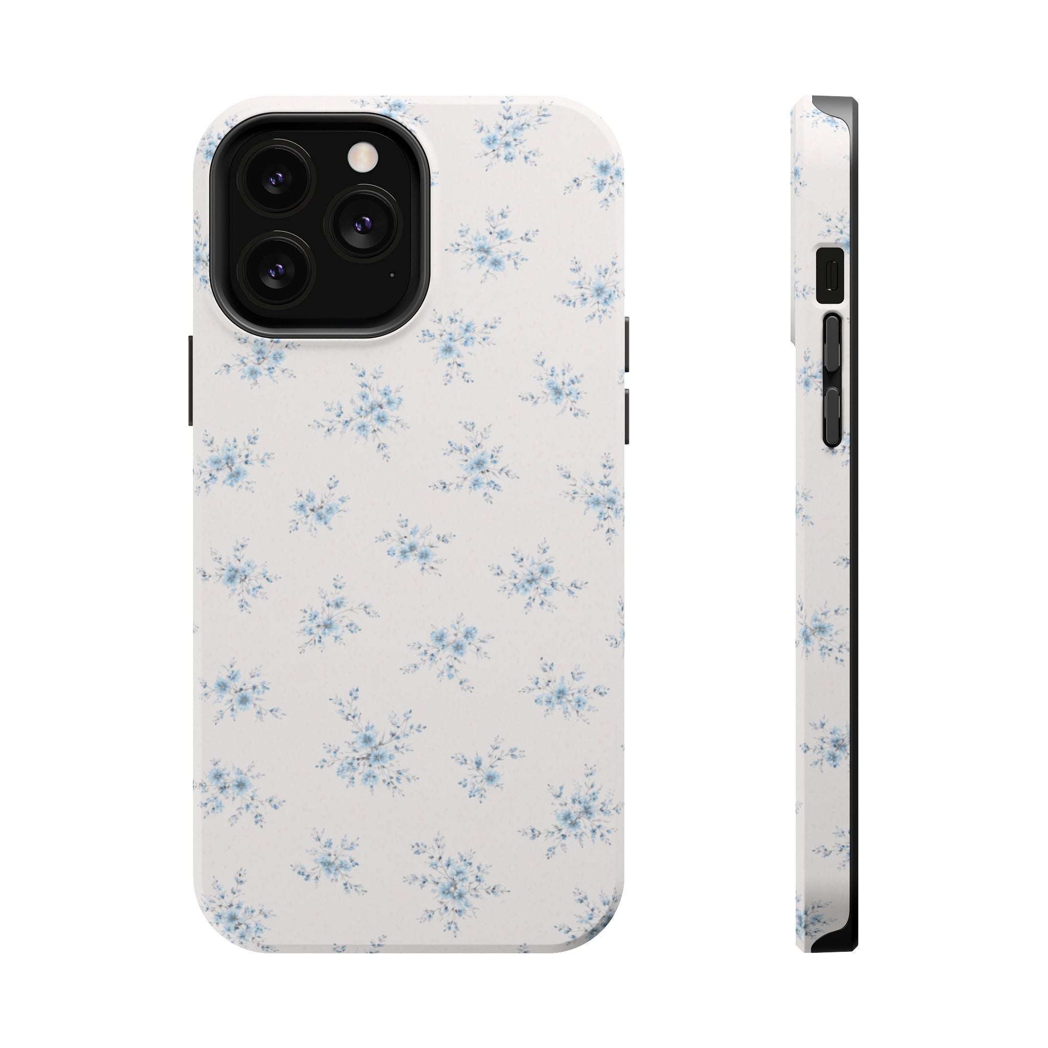 Blue Floral Pattern iPhone Case | Magnetic Impact-Resistant Case