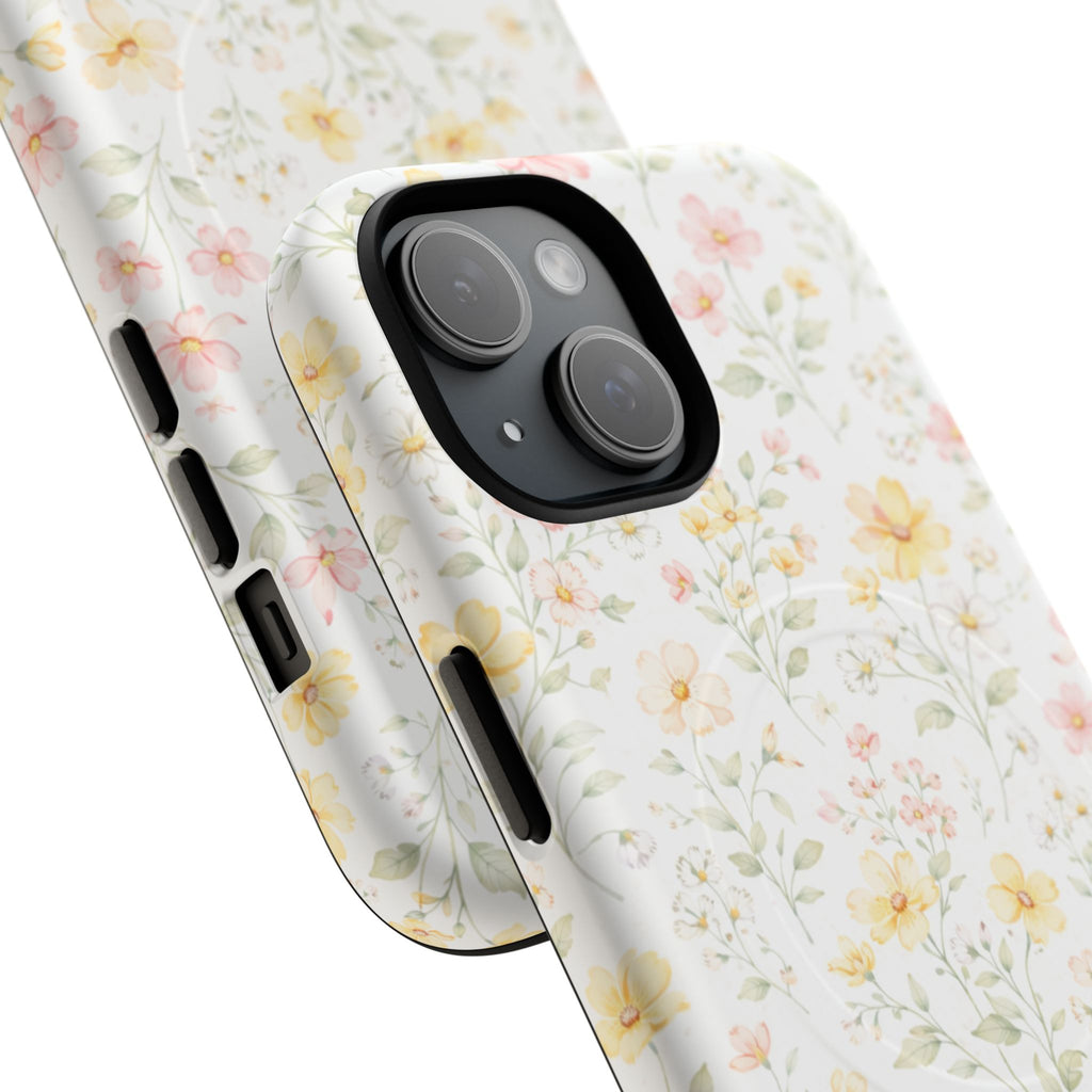 Floral Meadow Tough Magnetic Phone Case | Pastel Wildflower iPhone Cover