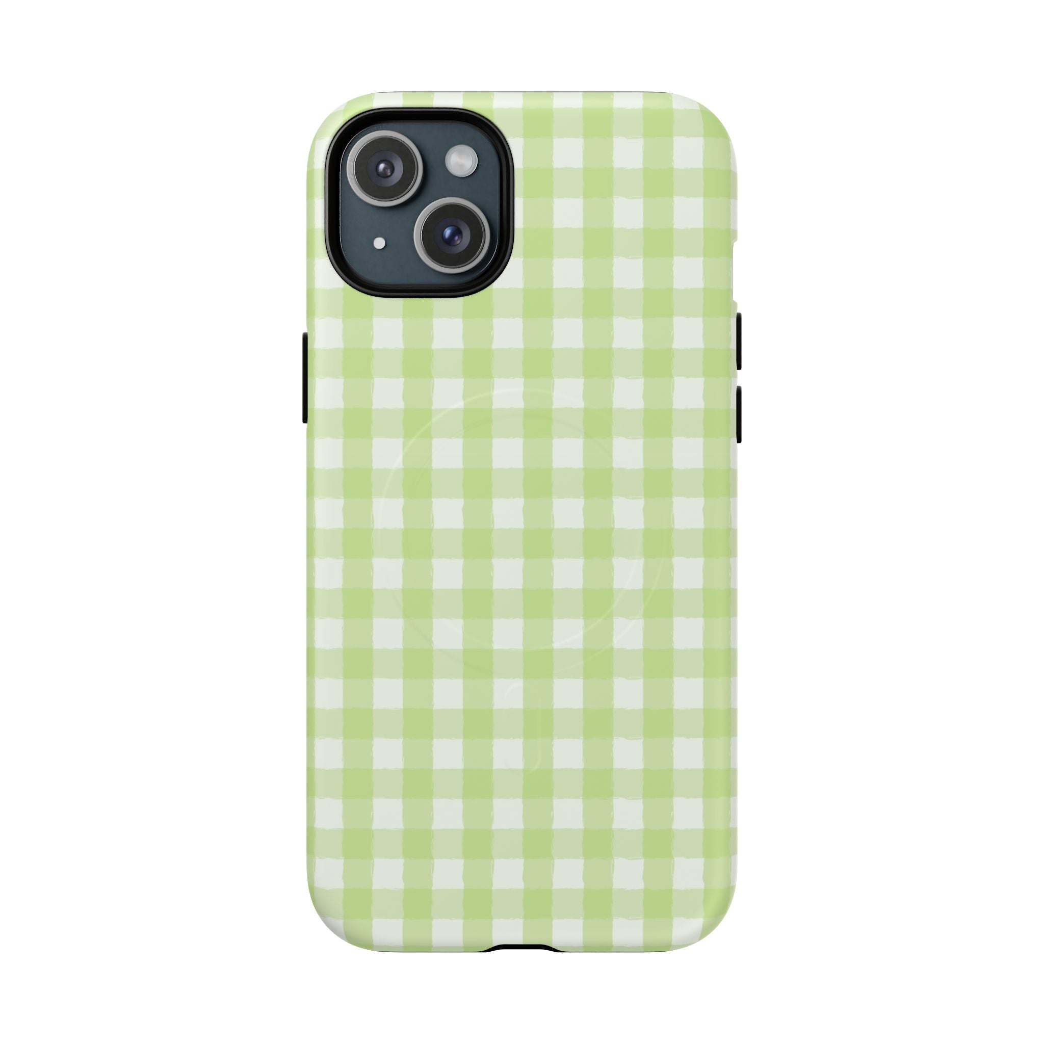 Green Gingham iPhone Case – MagSafe Compatible
