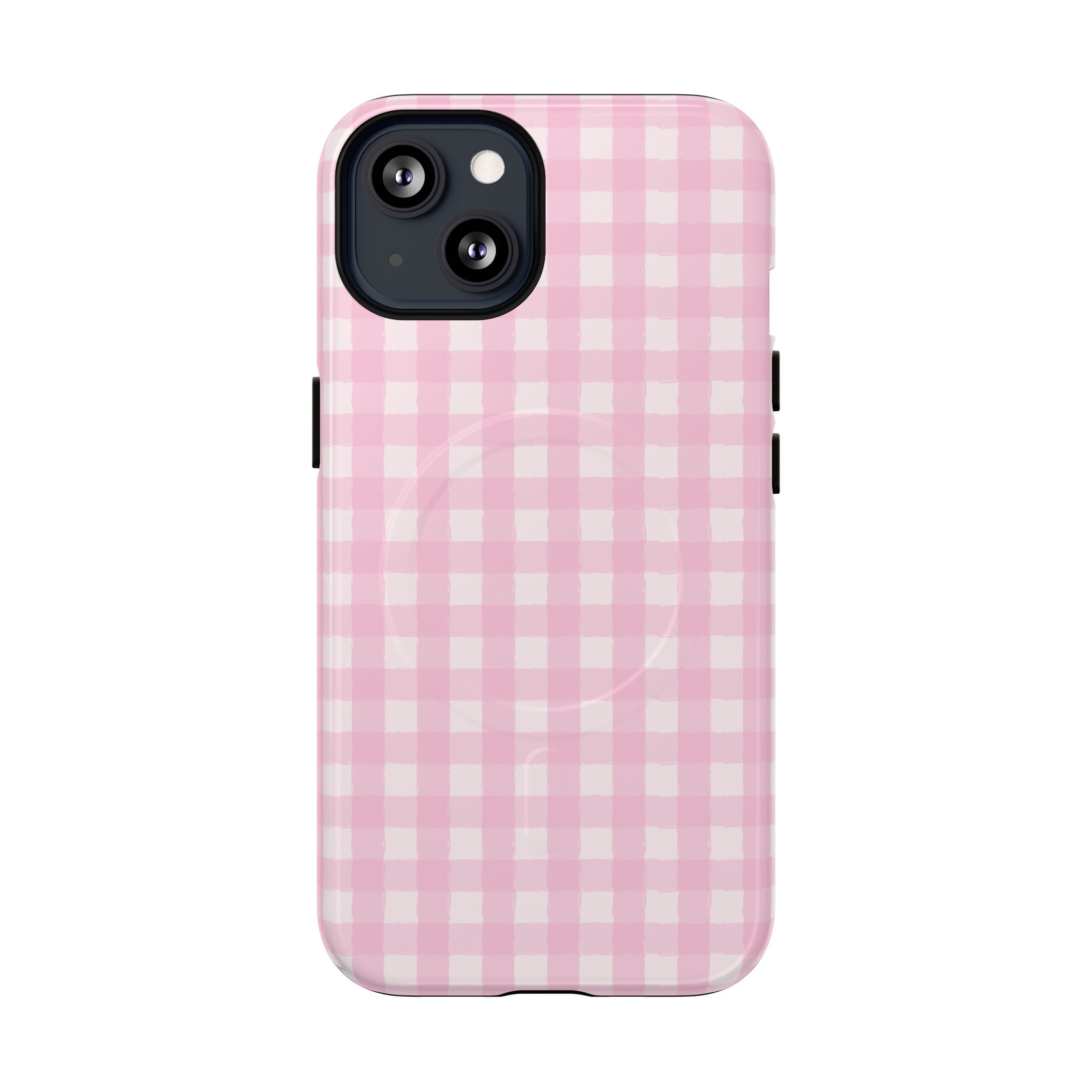 Pink Gingham iPhone Case – MagSafe Compatible