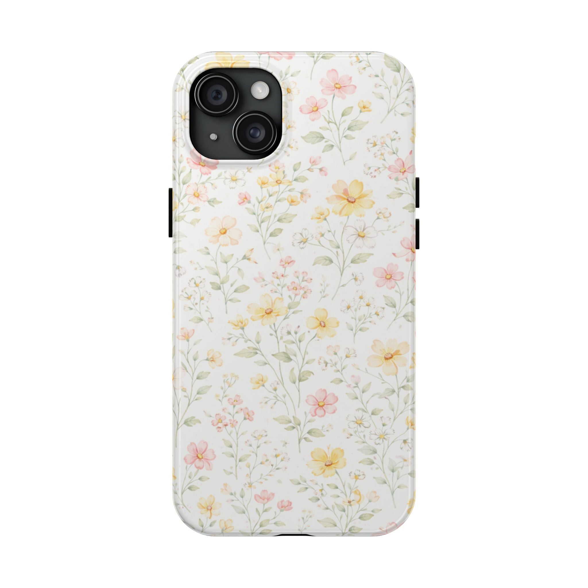 Delicate Pastel Wildflowers Tough Phone Case, Floral Botanical Pattern