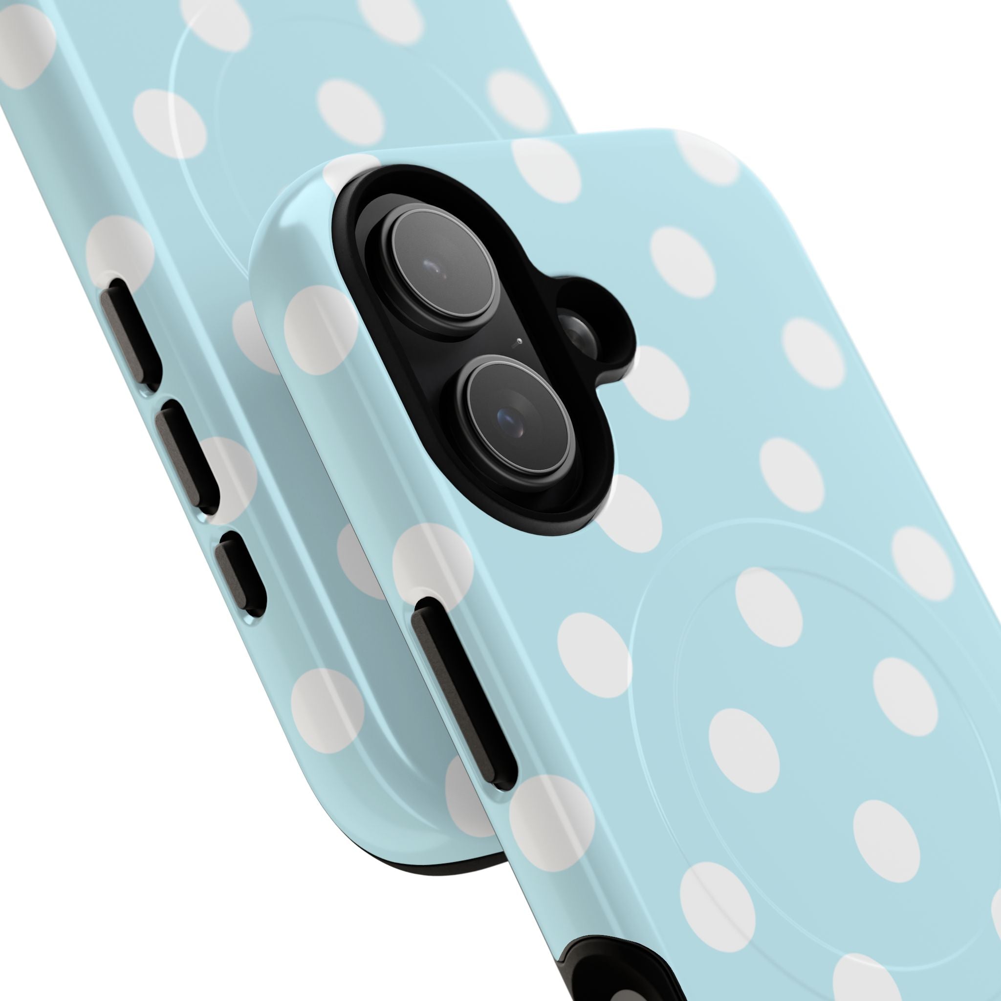 Blue Polka Dot iPhone Case – MagSafe Compatible