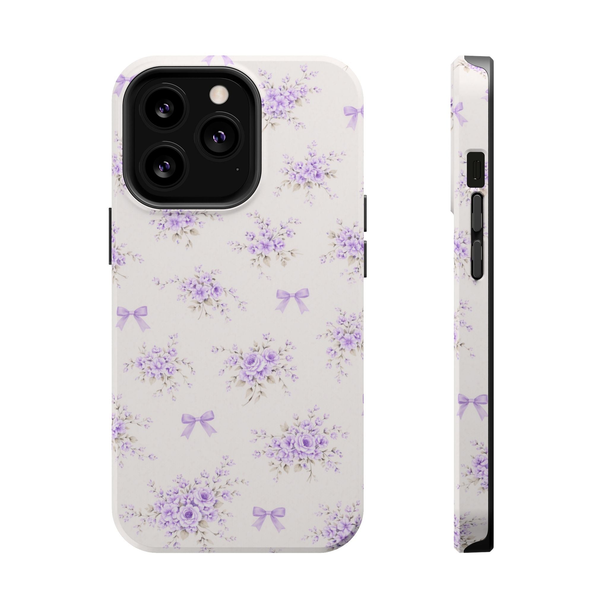 Lavender Bouquet Pattern iPhone Case | Magnetic Impact-Resistant Case