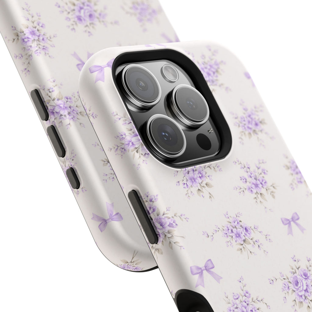 Lavender Bouquet Pattern iPhone Case | Magnetic Impact-Resistant Case