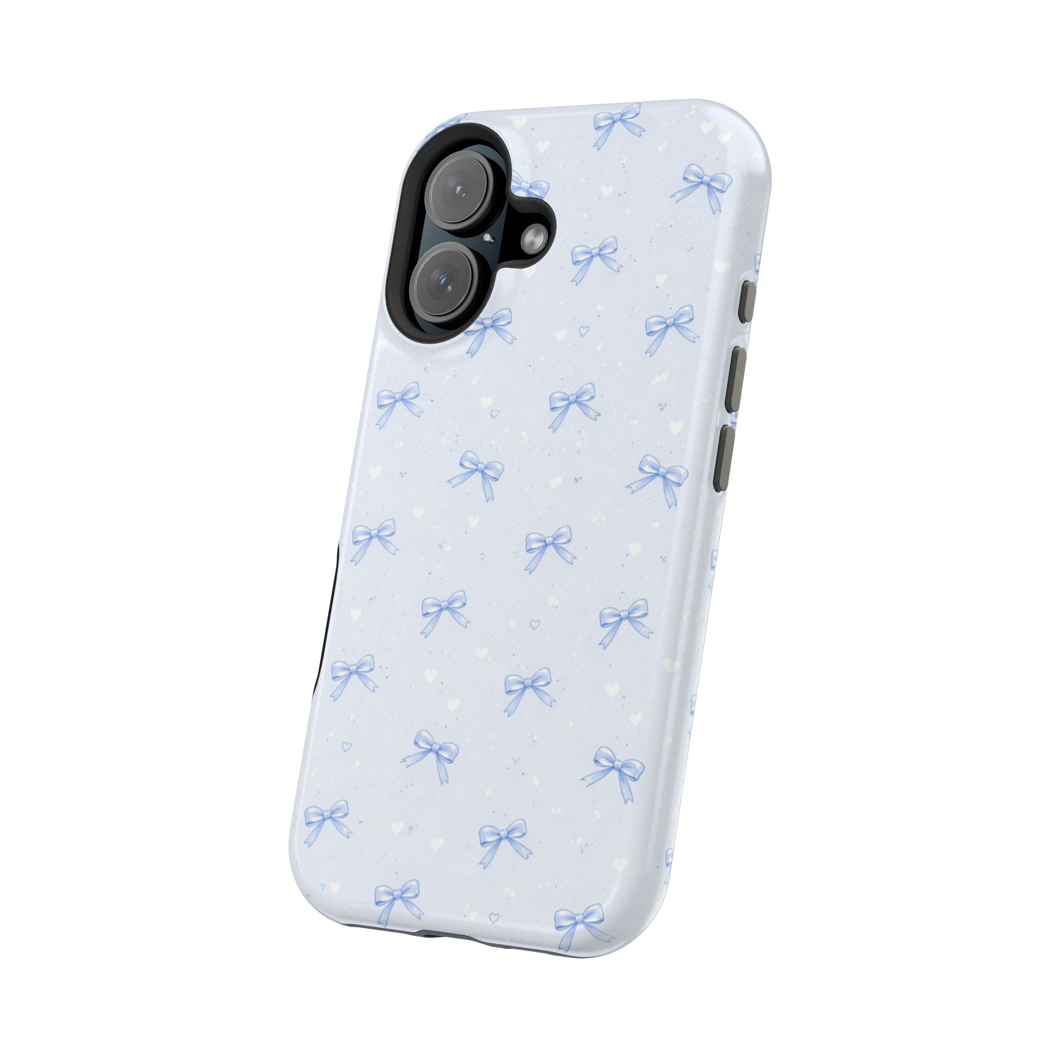 Blue Bow Pattern iPhone Case | Magnetic Impact-Resistant Case