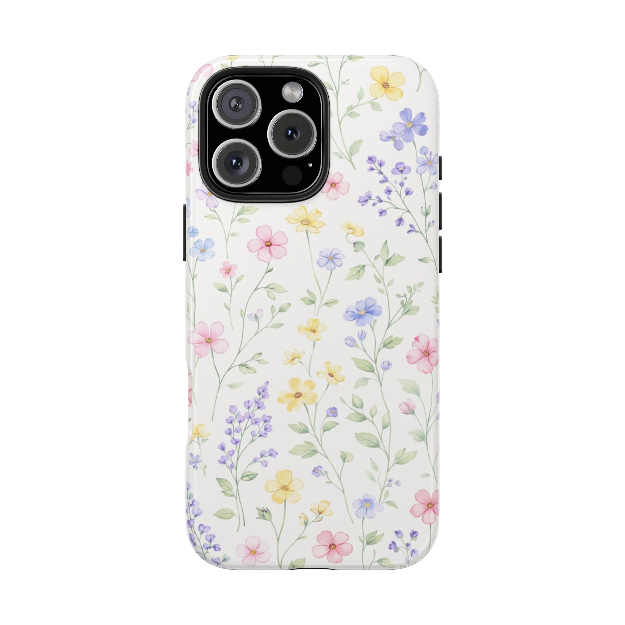 Watercolor Wildflowers Tough iPhone Case | Pastel Floral iPhone Case