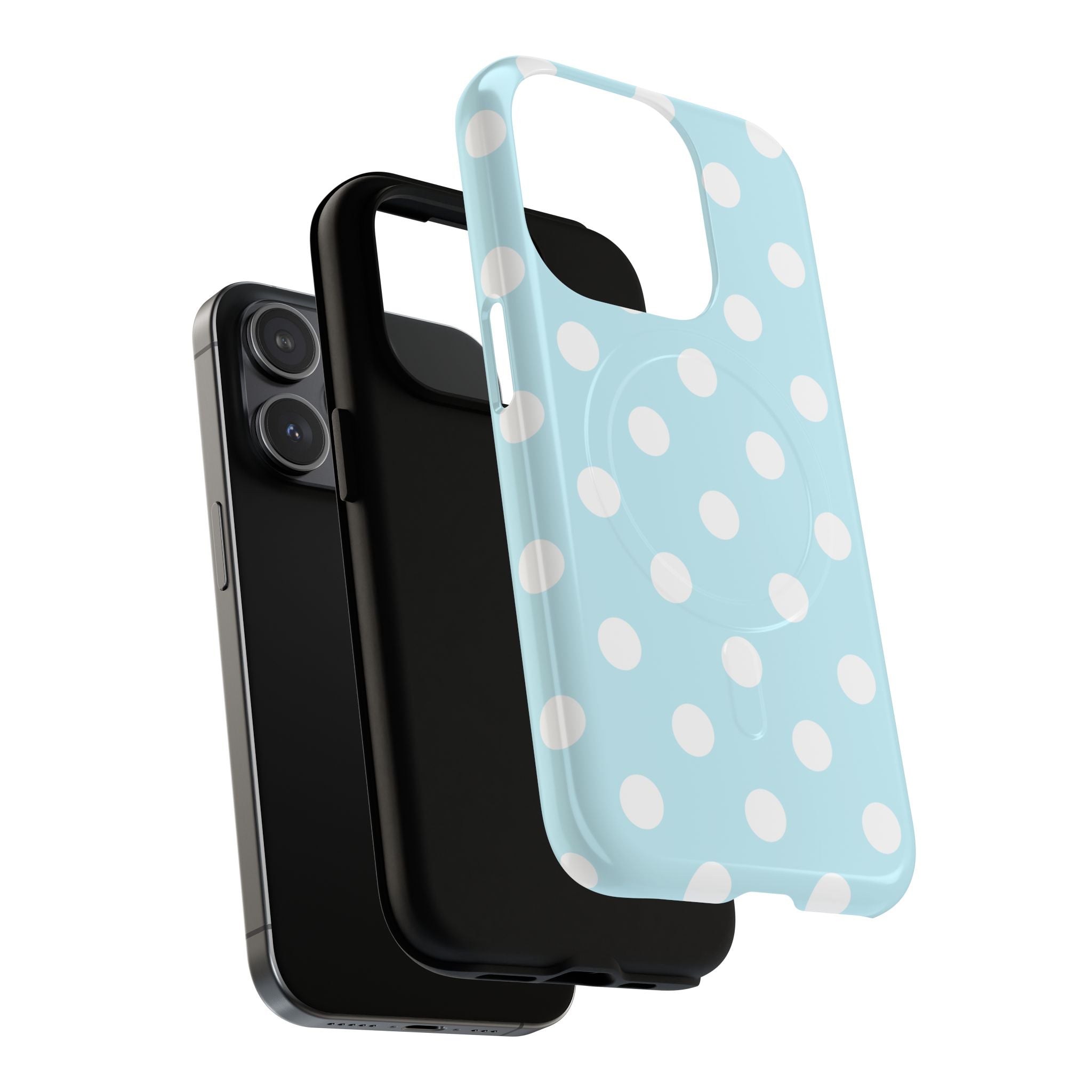 Blue Polka Dot iPhone Case – MagSafe Compatible