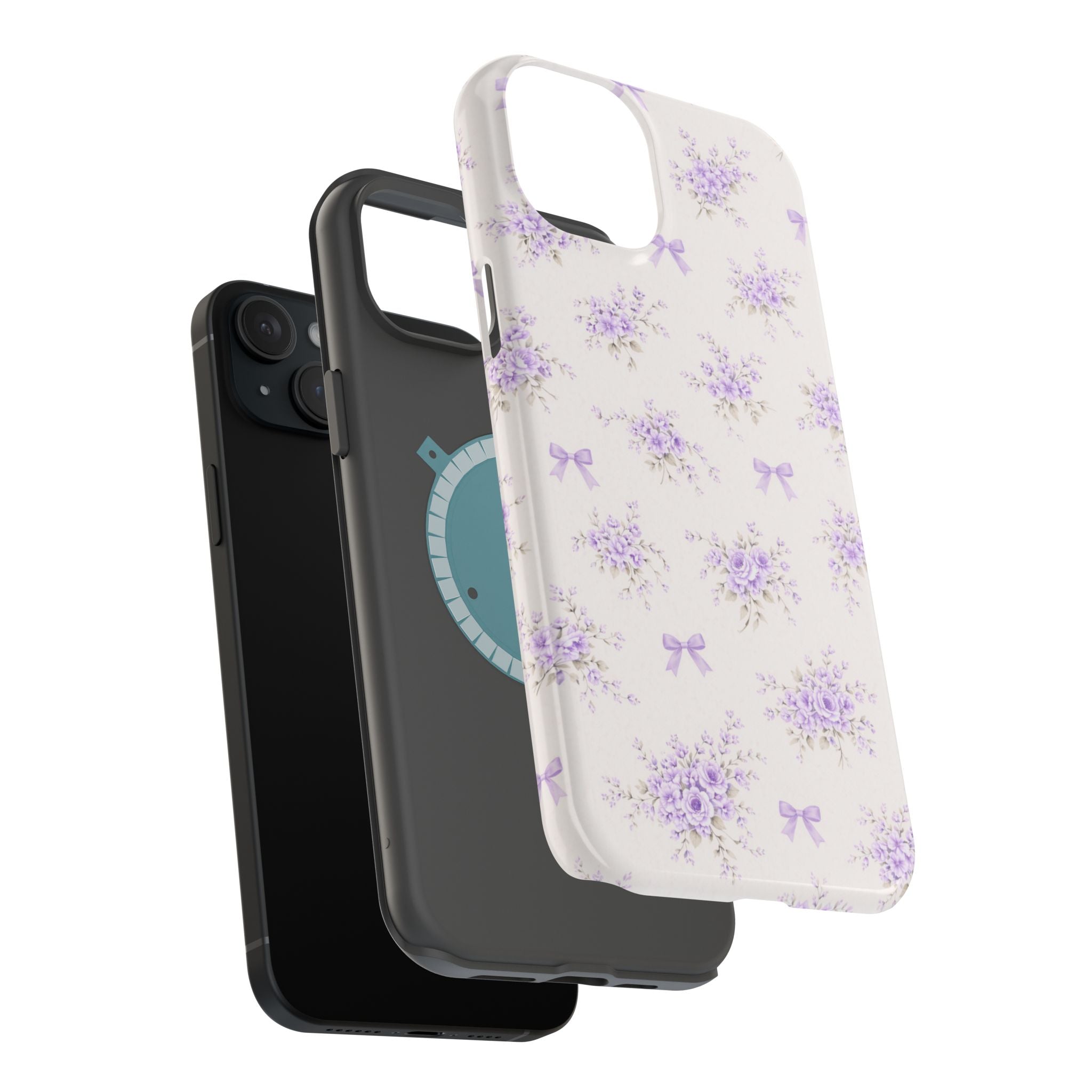 Lavender Bouquet Pattern iPhone Case | Magnetic Impact-Resistant Case