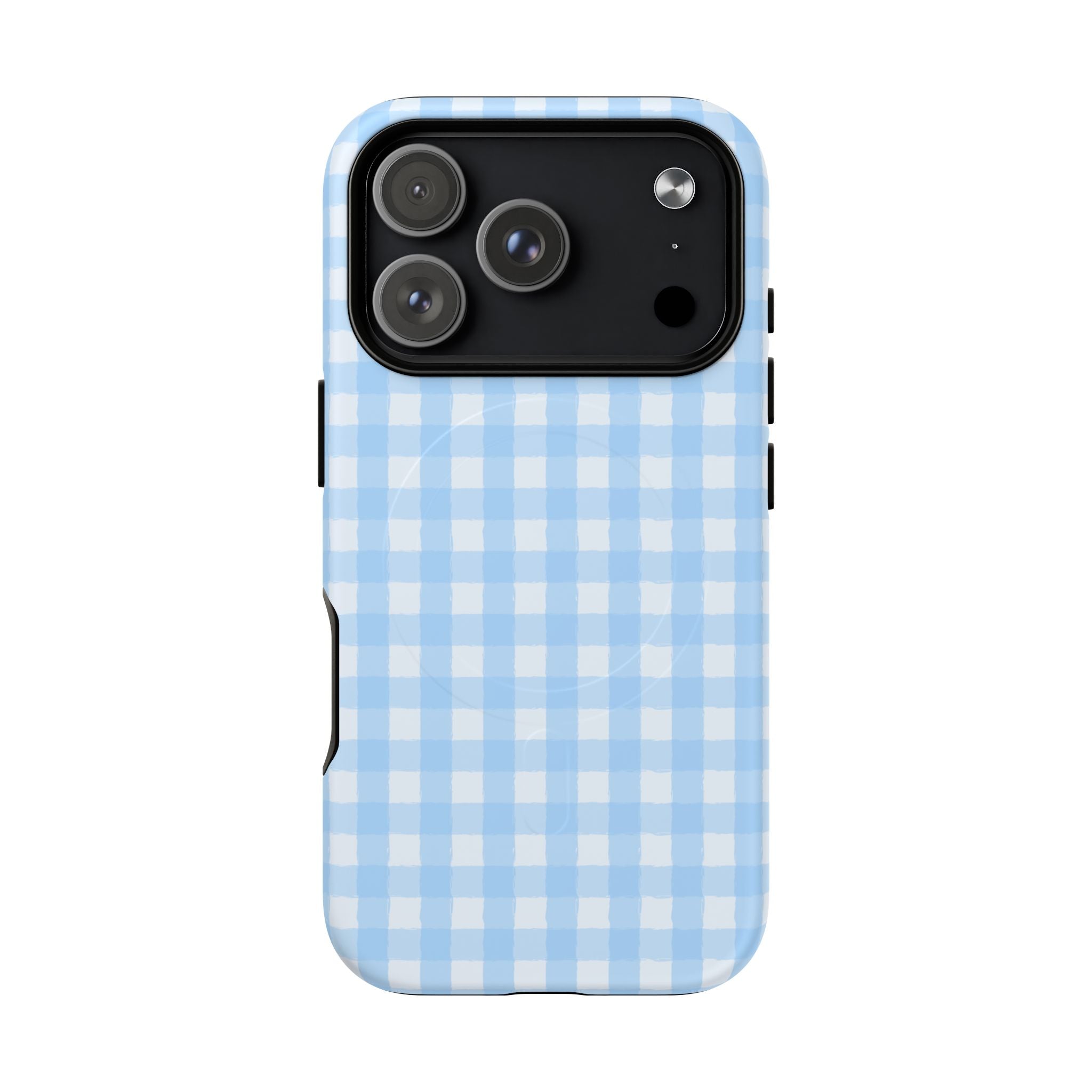 Blue Gingham iPhone Case – MagSafe Compatible
