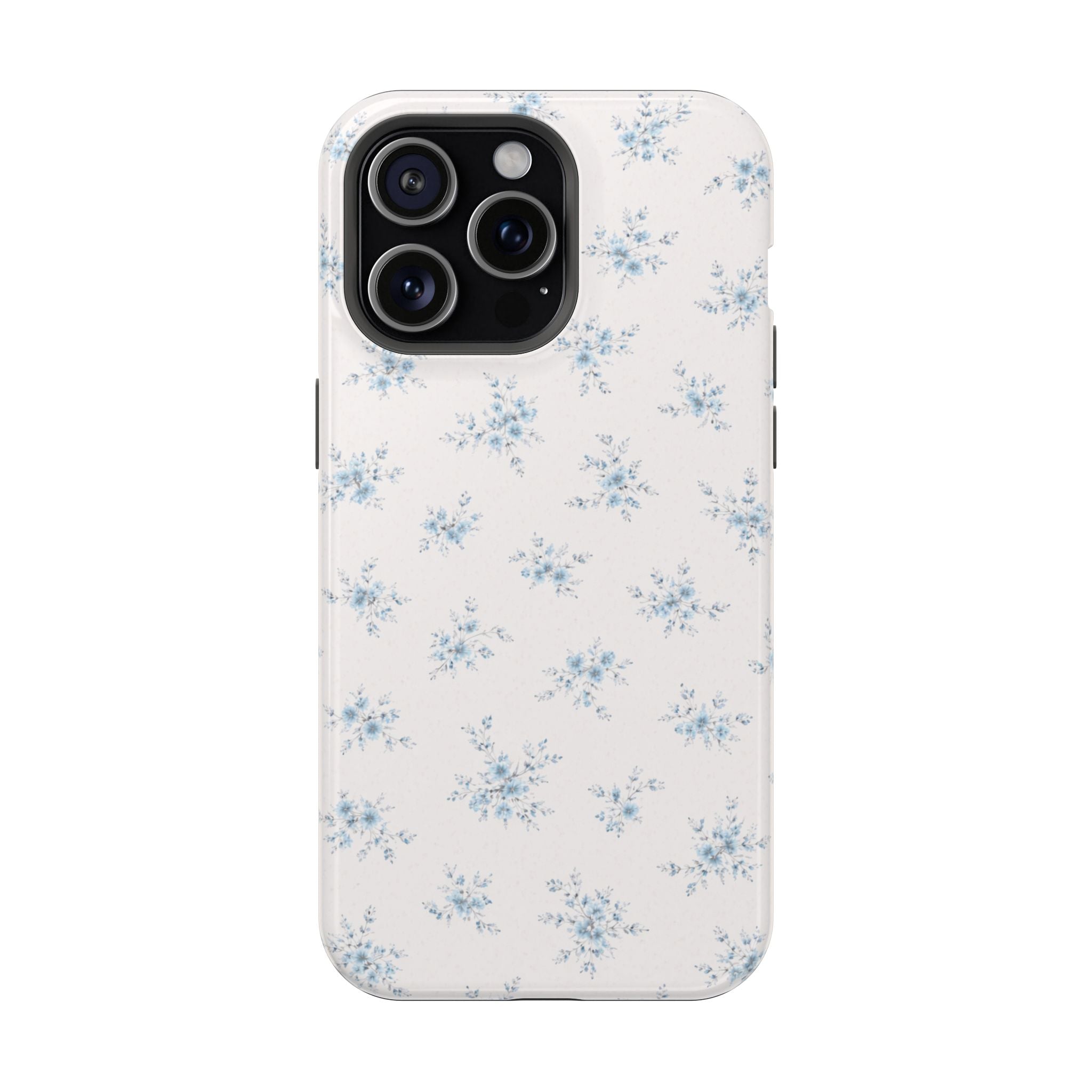Blue Floral Pattern iPhone Case | Magnetic Impact-Resistant Case