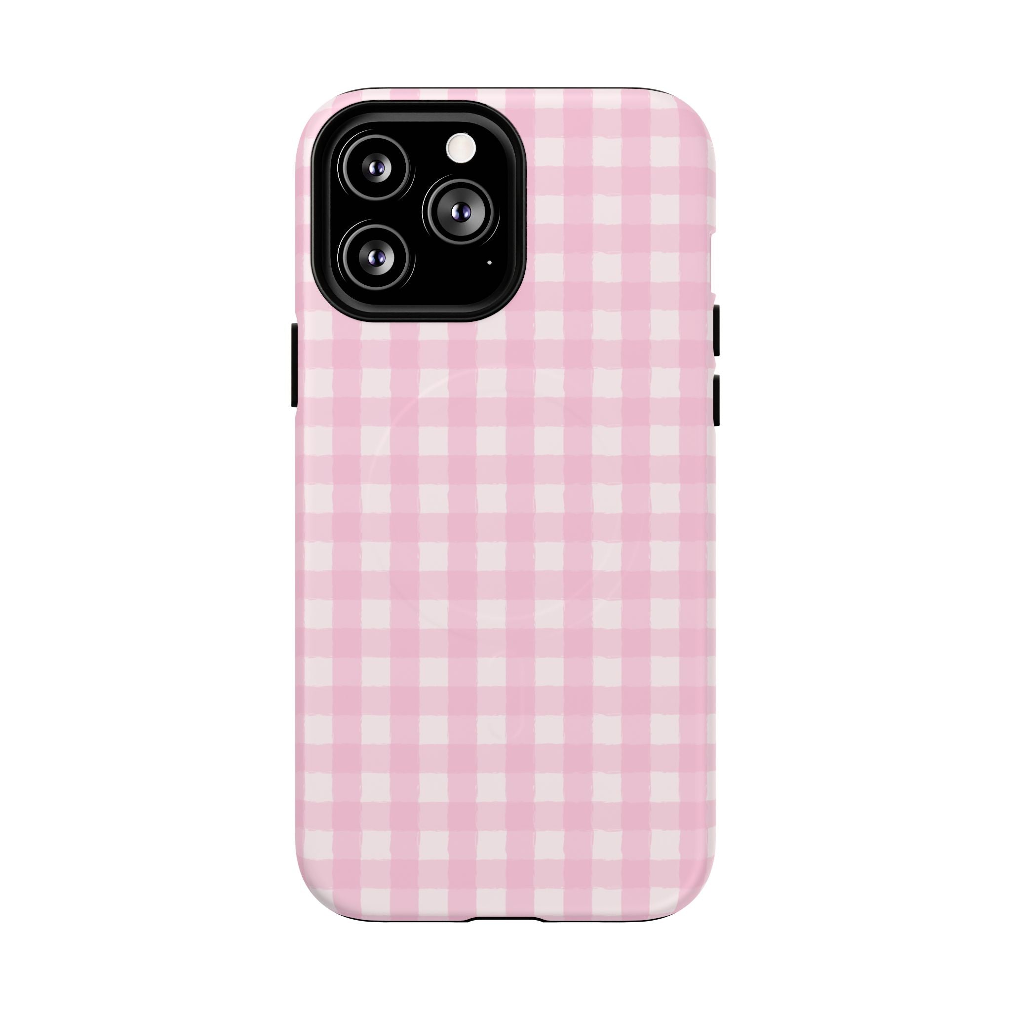 Pink Gingham iPhone Case – MagSafe Compatible