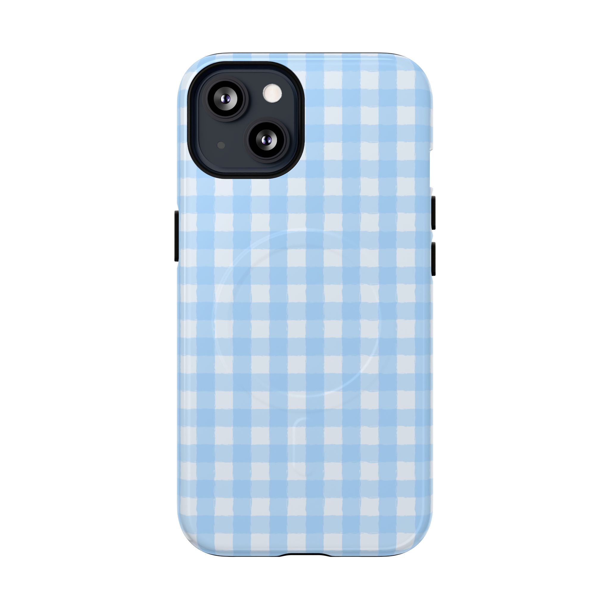 Blue Gingham iPhone Case – MagSafe Compatible