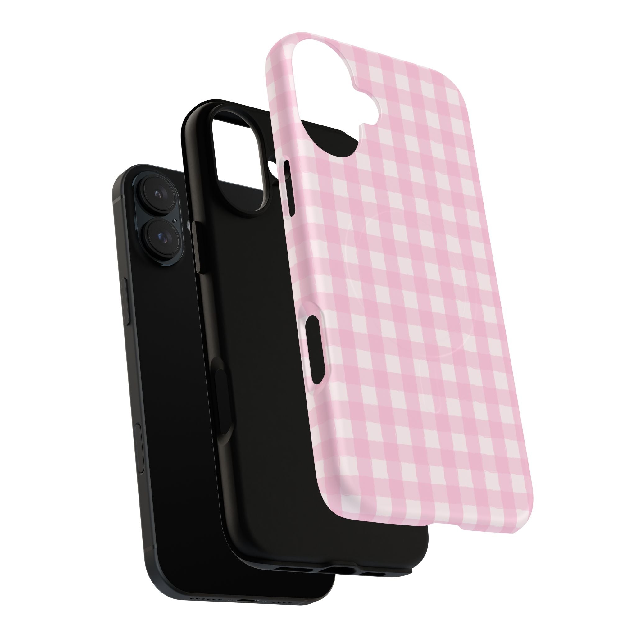 Pink Gingham iPhone Case – MagSafe Compatible