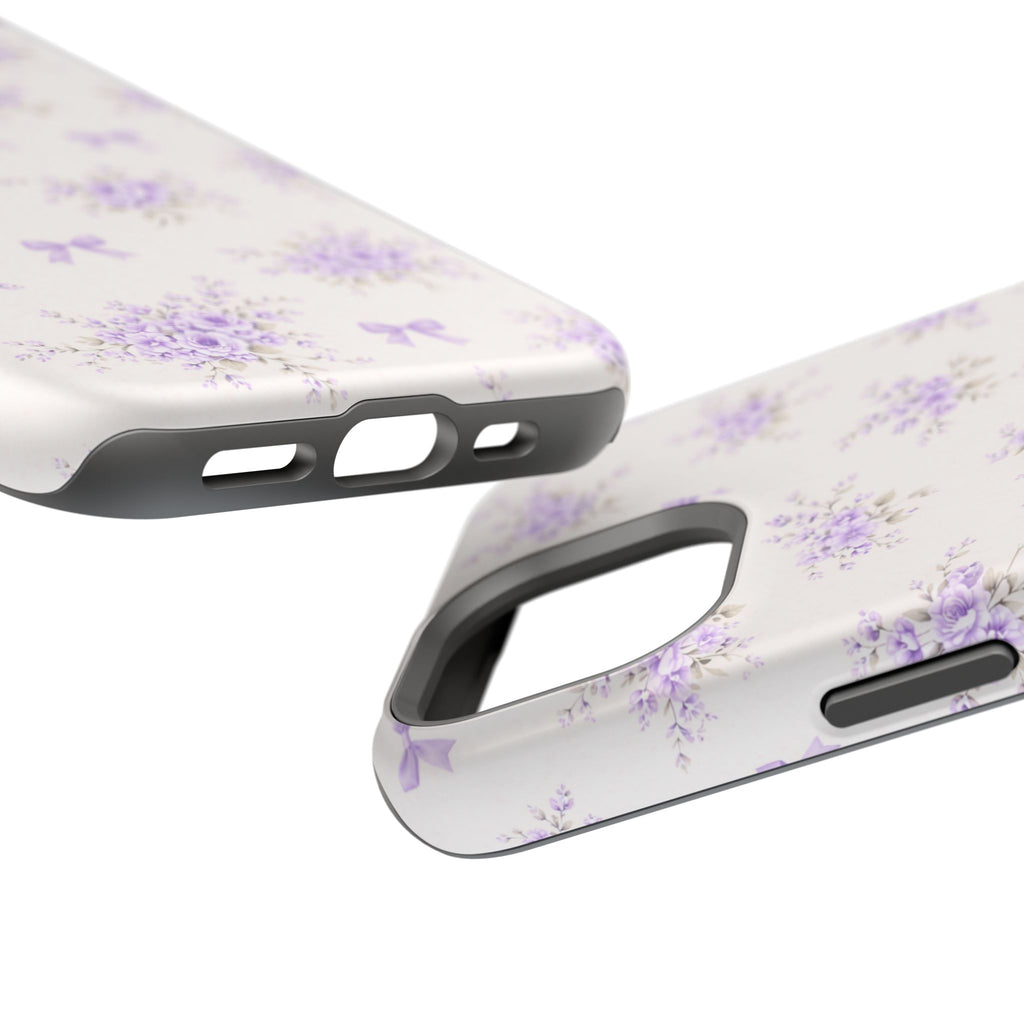 Lavender Bouquet Pattern iPhone Case | Magnetic Impact-Resistant Case