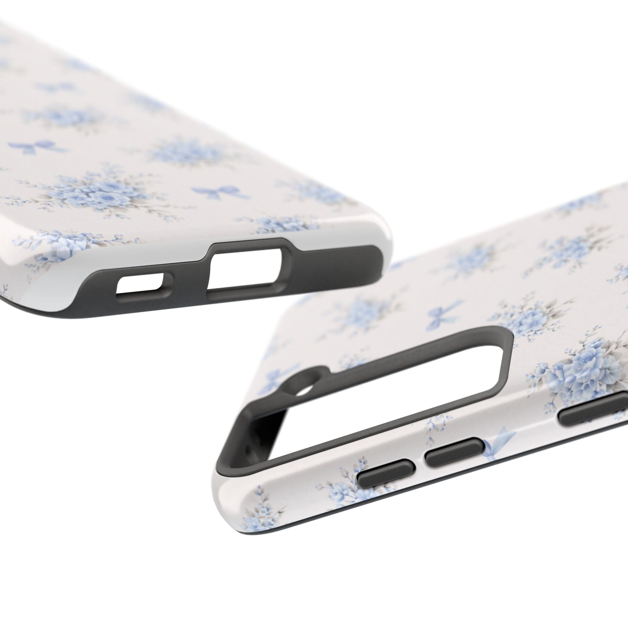 Blue Cottage  Floral Pattern Tough   Samsung Galaxy Phone Case | Vintage Bow Bouquet