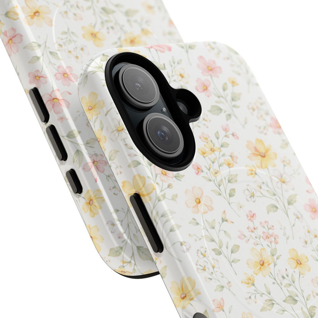 Floral Meadow Tough Magnetic Phone Case | Pastel Wildflower iPhone Cover
