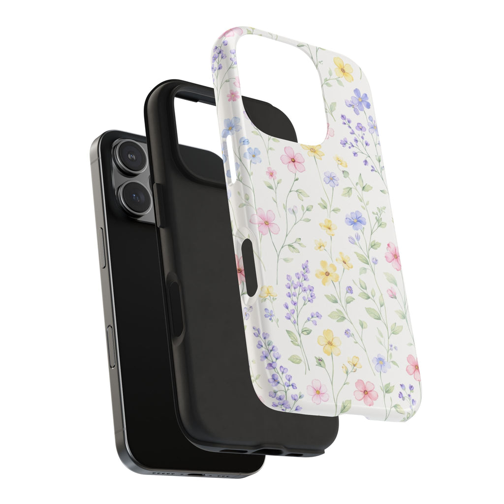Watercolor Wildflowers Tough iPhone Case | Pastel Floral iPhone Case