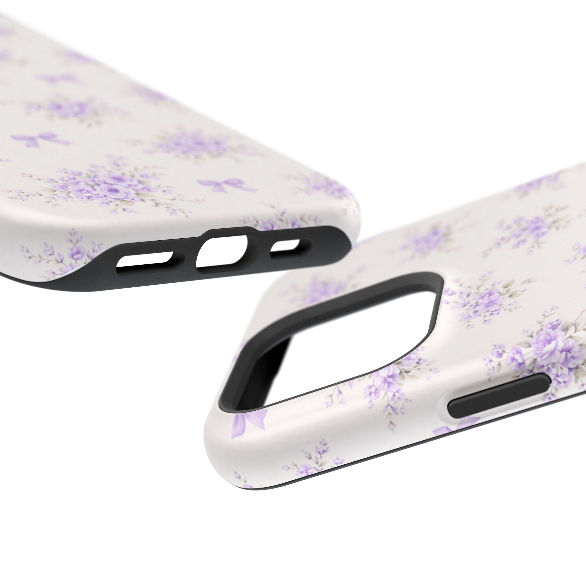Lavender Bouquet Pattern iPhone Case | Magnetic Impact-Resistant Case