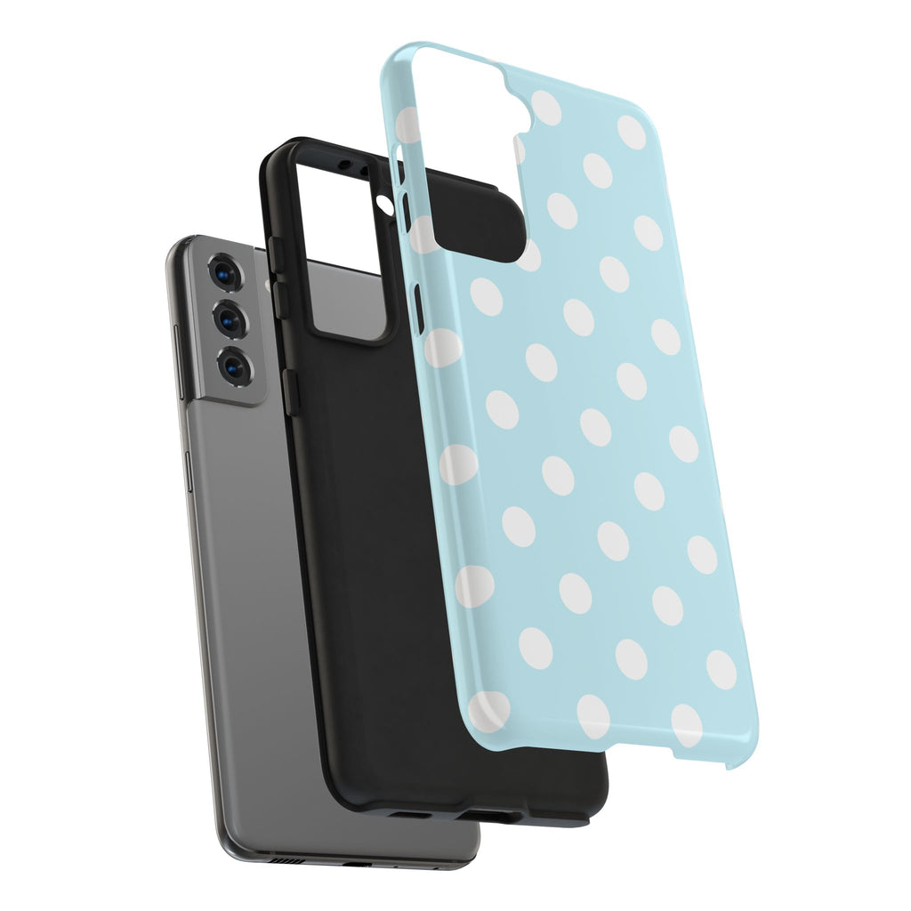 Pastel Blue Polka Dot Tough Samsung Case - Cute Protective Phone Cover