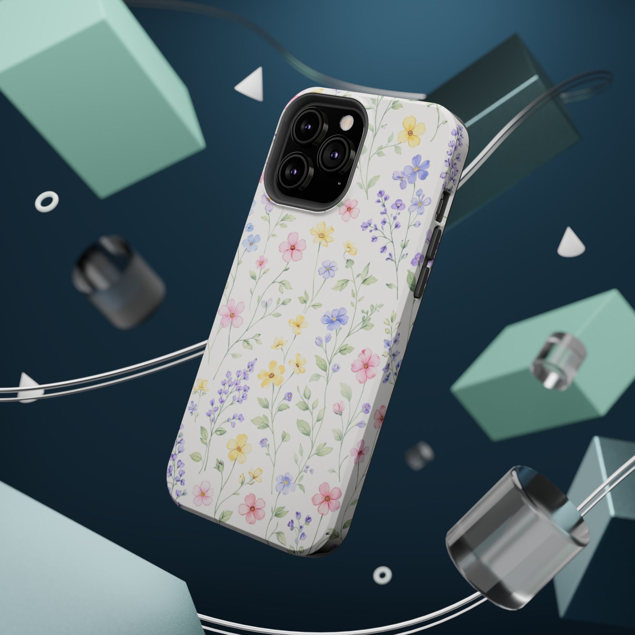 Pastel Wildflower Pattern iPhone Case | Magnetic Impact-Resistant Case