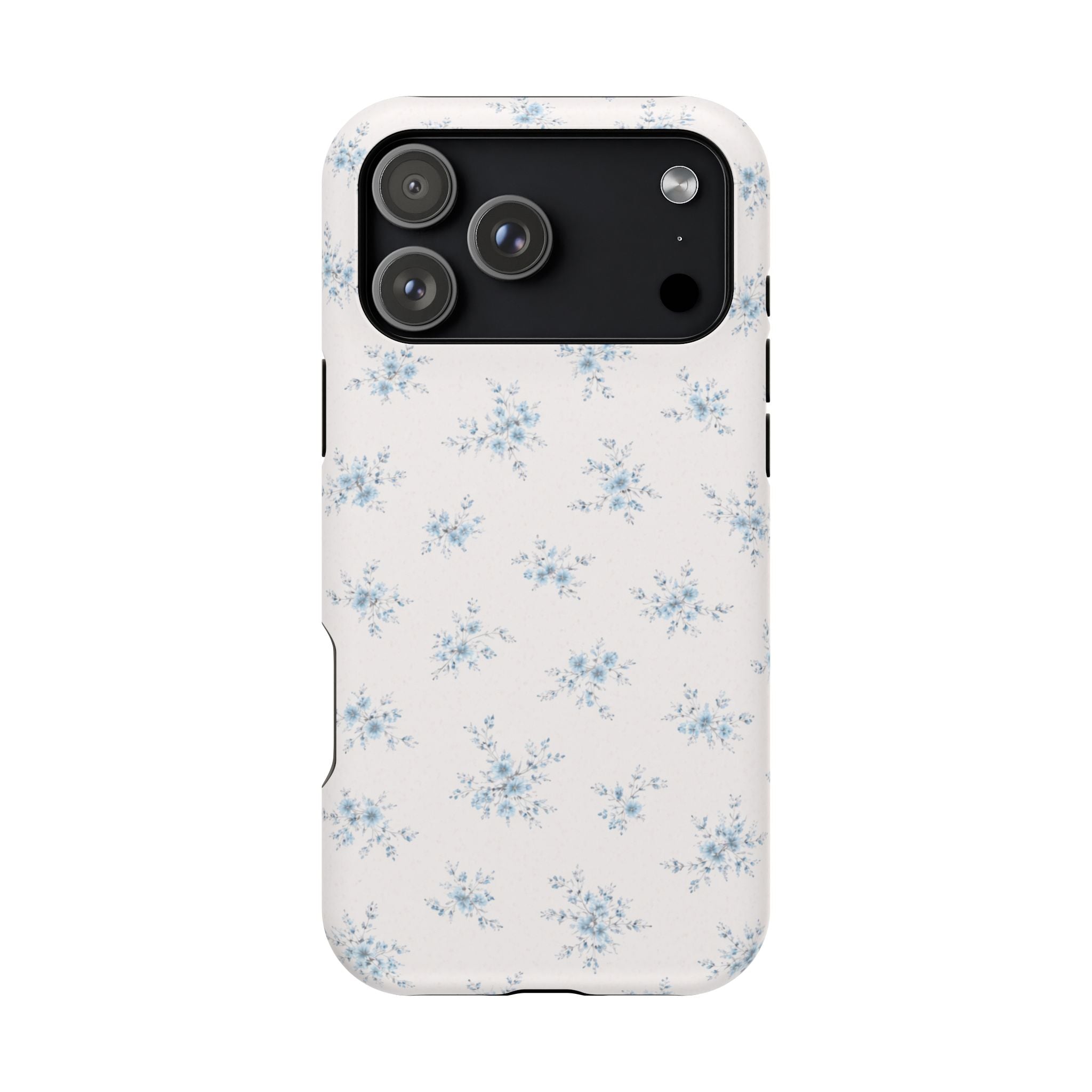 Blue Floral Pattern iPhone Case | Magnetic Impact-Resistant Case