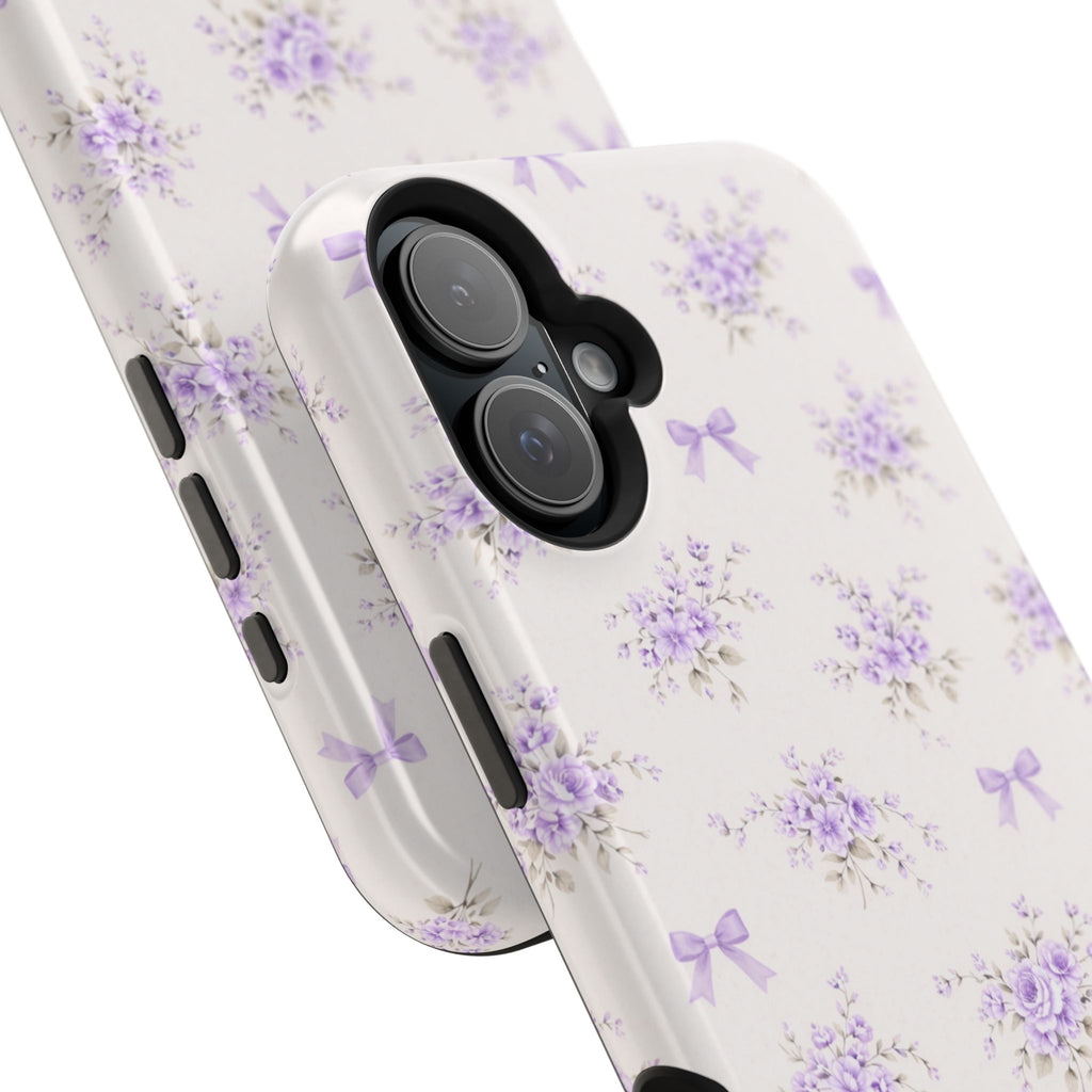 Lavender Bouquet Pattern iPhone Case | Magnetic Impact-Resistant Case