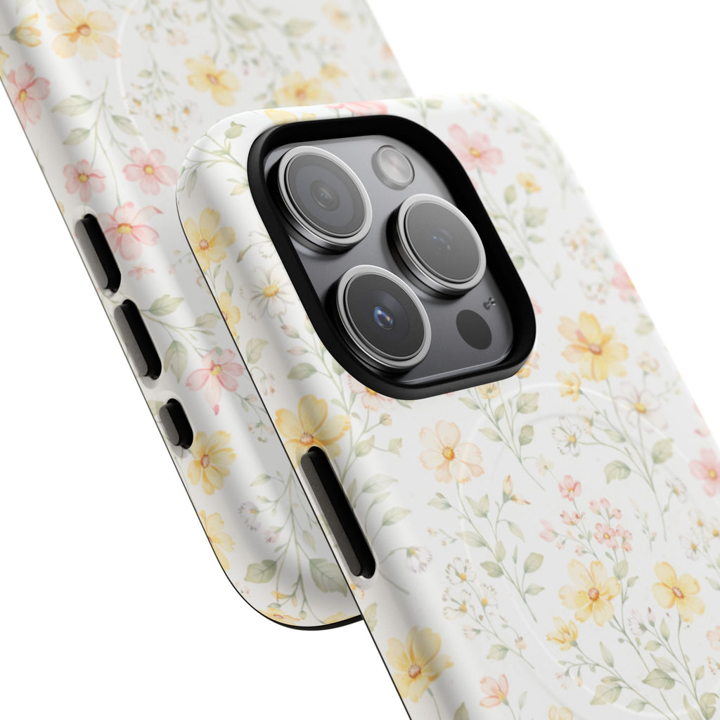 Floral Meadow Tough Magnetic Phone Case | Pastel Wildflower iPhone Cover