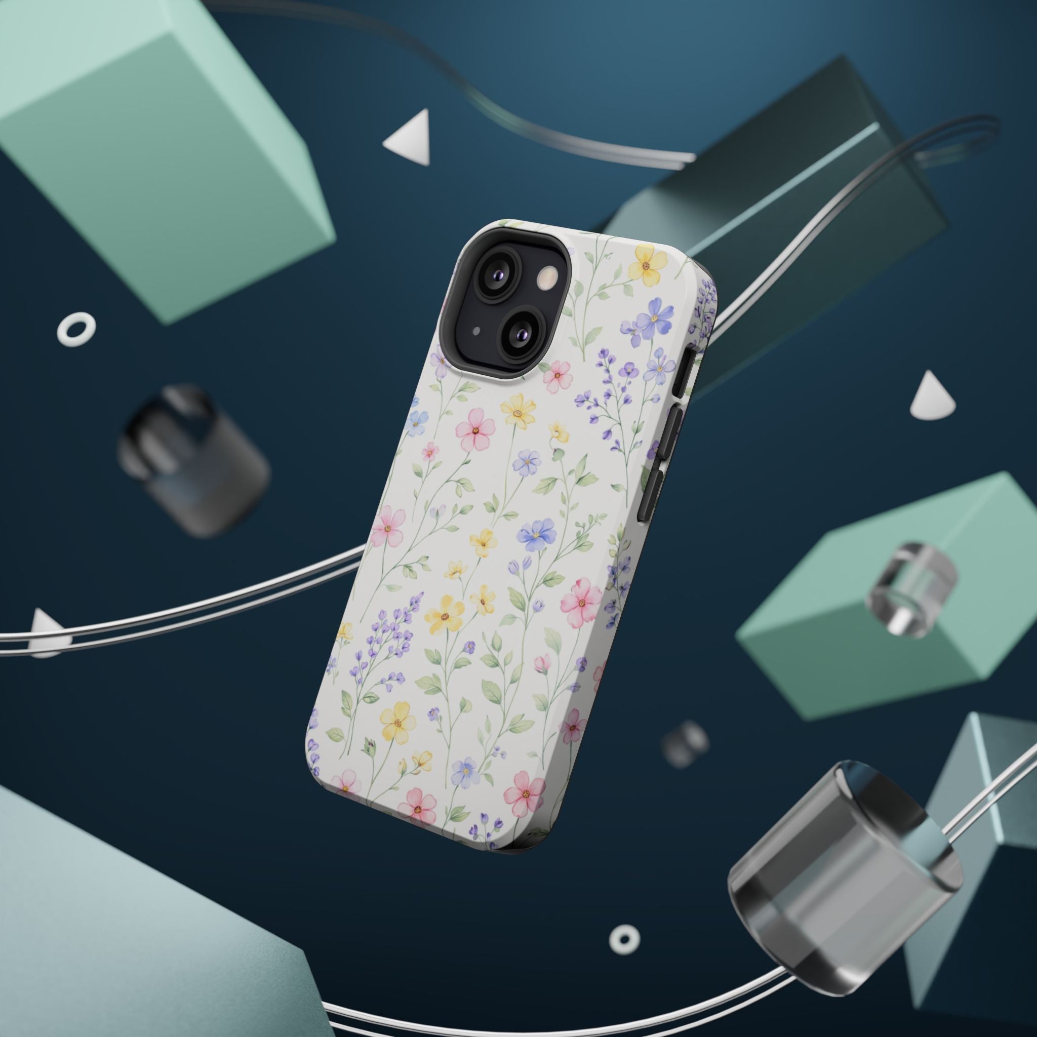 Pastel Wildflower Pattern iPhone Case | Magnetic Impact-Resistant Case