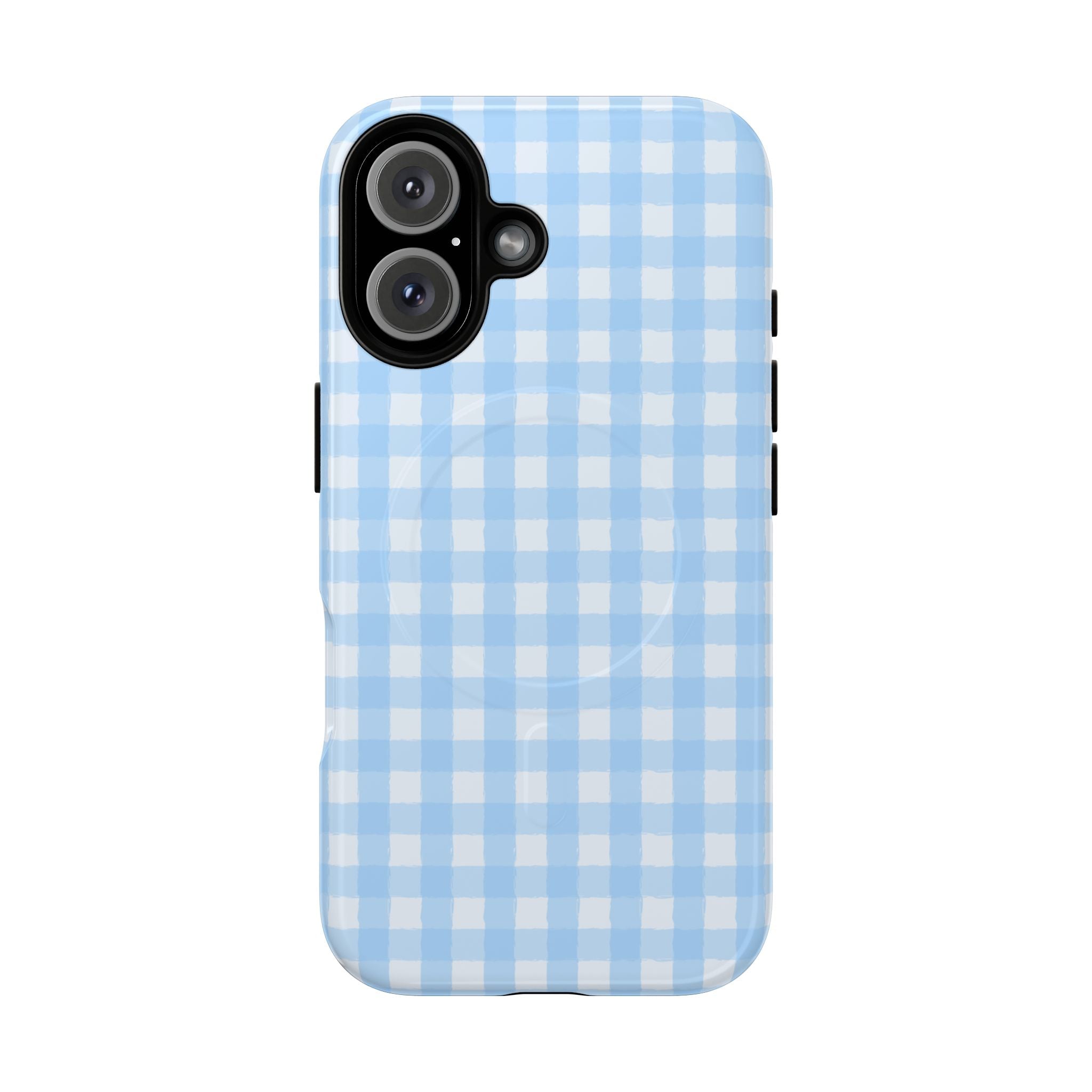 Blue Gingham iPhone Case – MagSafe Compatible