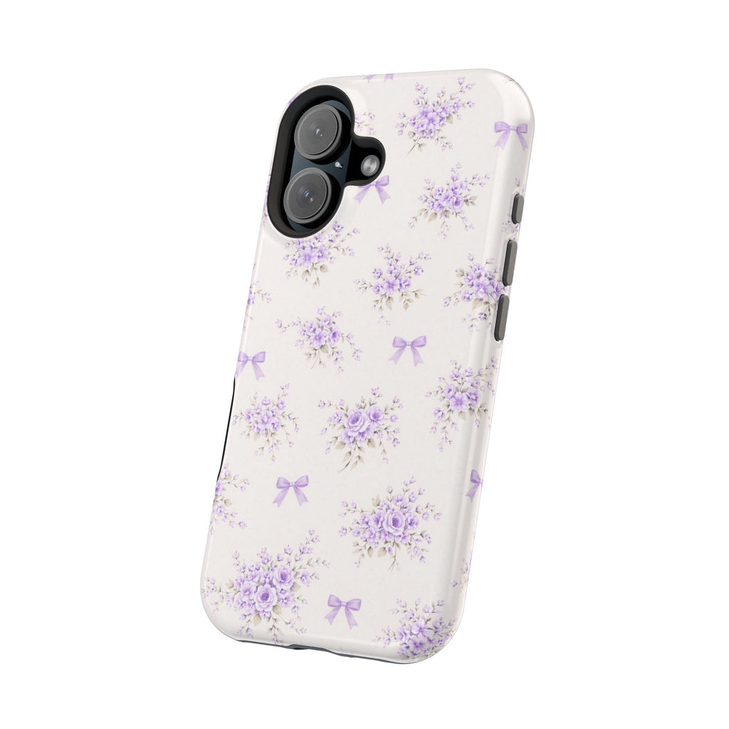 Lavender Bouquet Pattern iPhone Case | Magnetic Impact-Resistant Case