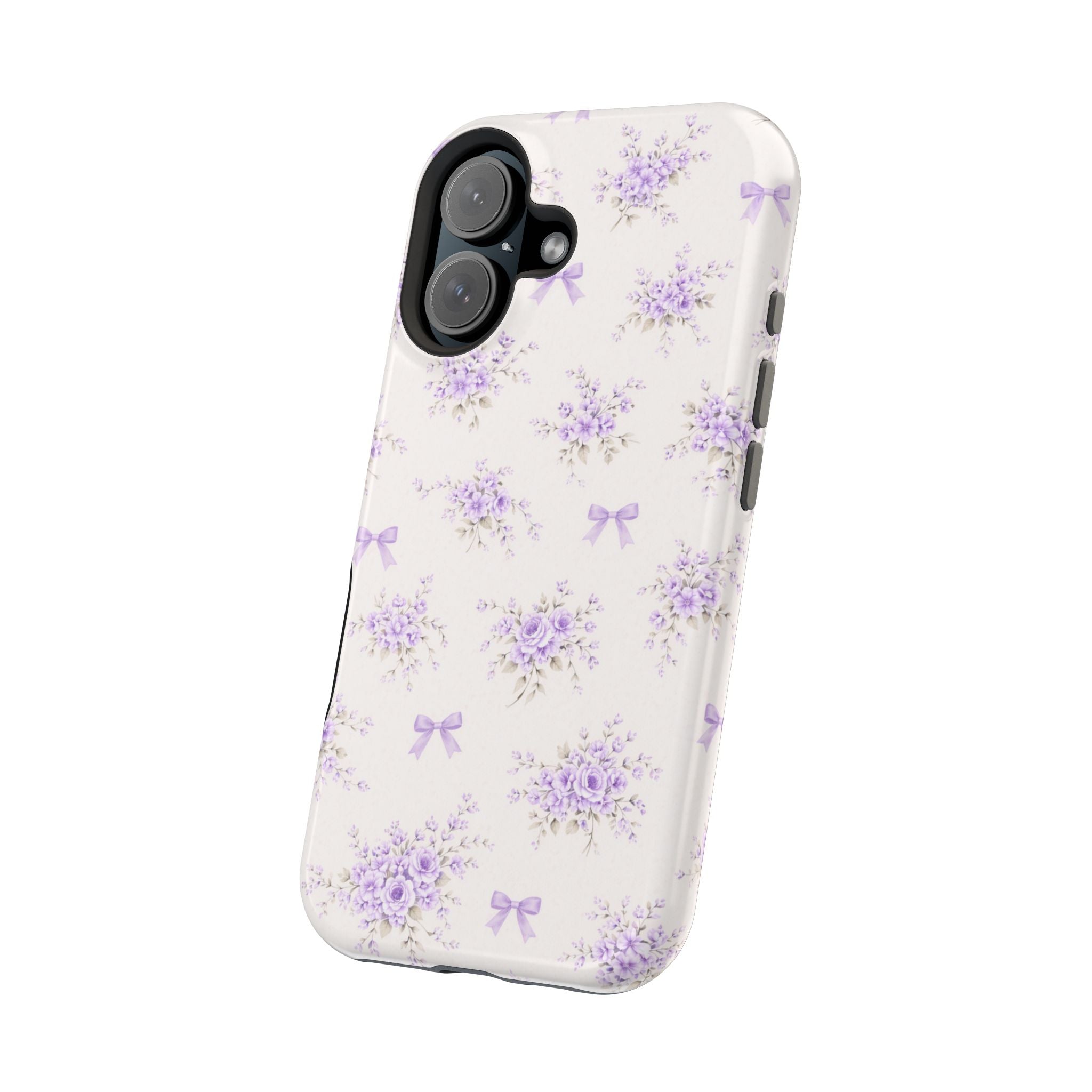 Lavender Bouquet Pattern iPhone Case | Magnetic Impact-Resistant Case