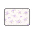 Lavender Floral Bouquet Desk Mat | Purple Ribbon Pattern