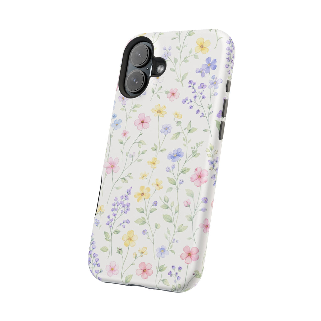 Pastel Wildflower Pattern iPhone Case | Magnetic Impact-Resistant Case