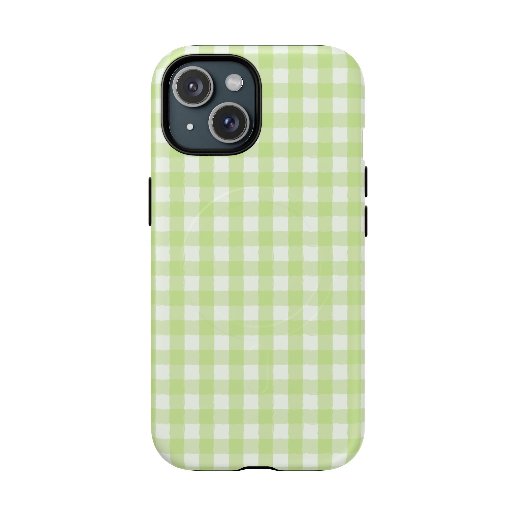 Green Gingham iPhone Case – MagSafe Compatible